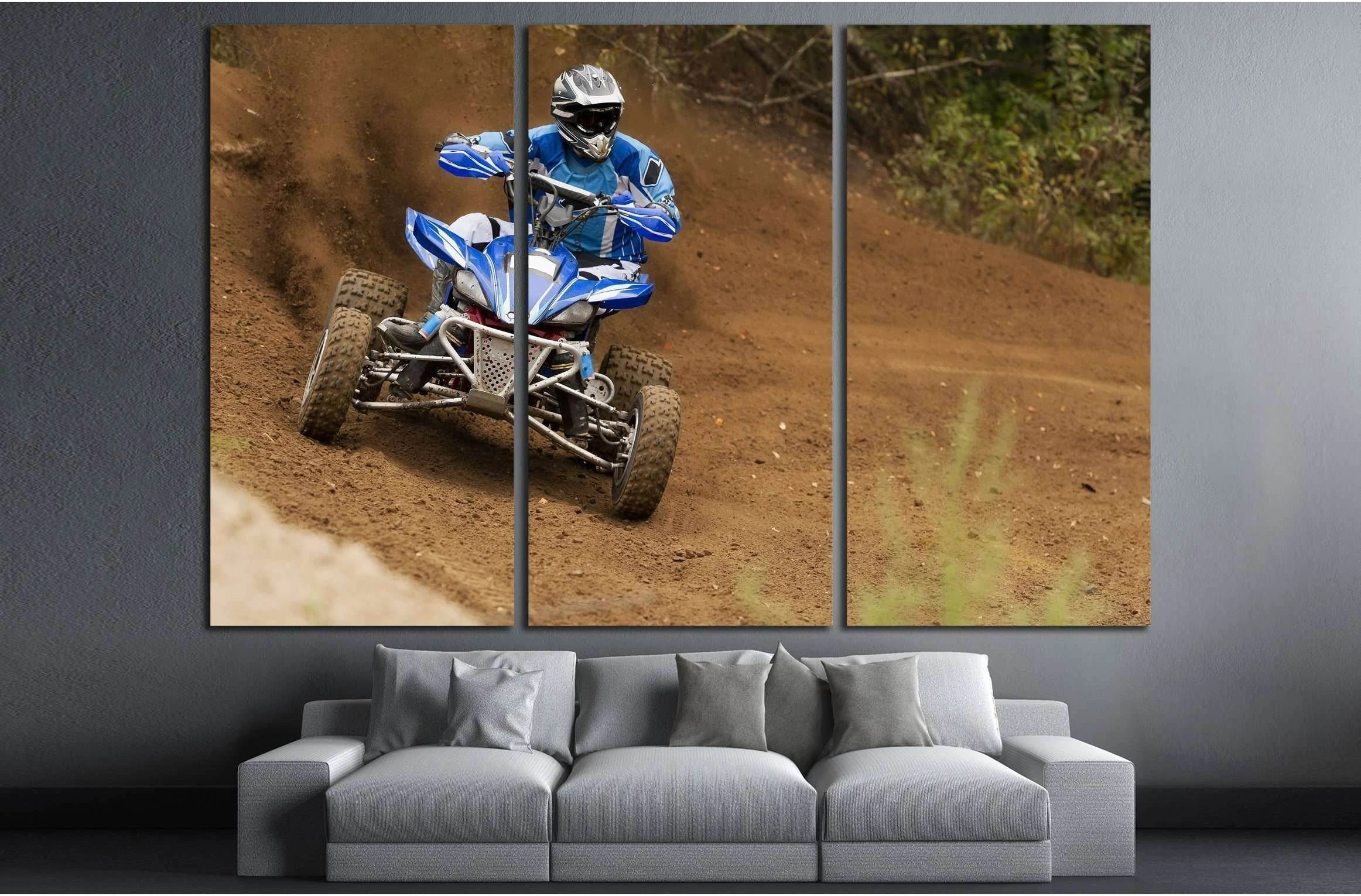 Rider driving in the race №2479 Ready to Hang Canvas Print - Zellart Canvas Prints ALL_Products, s-2479
