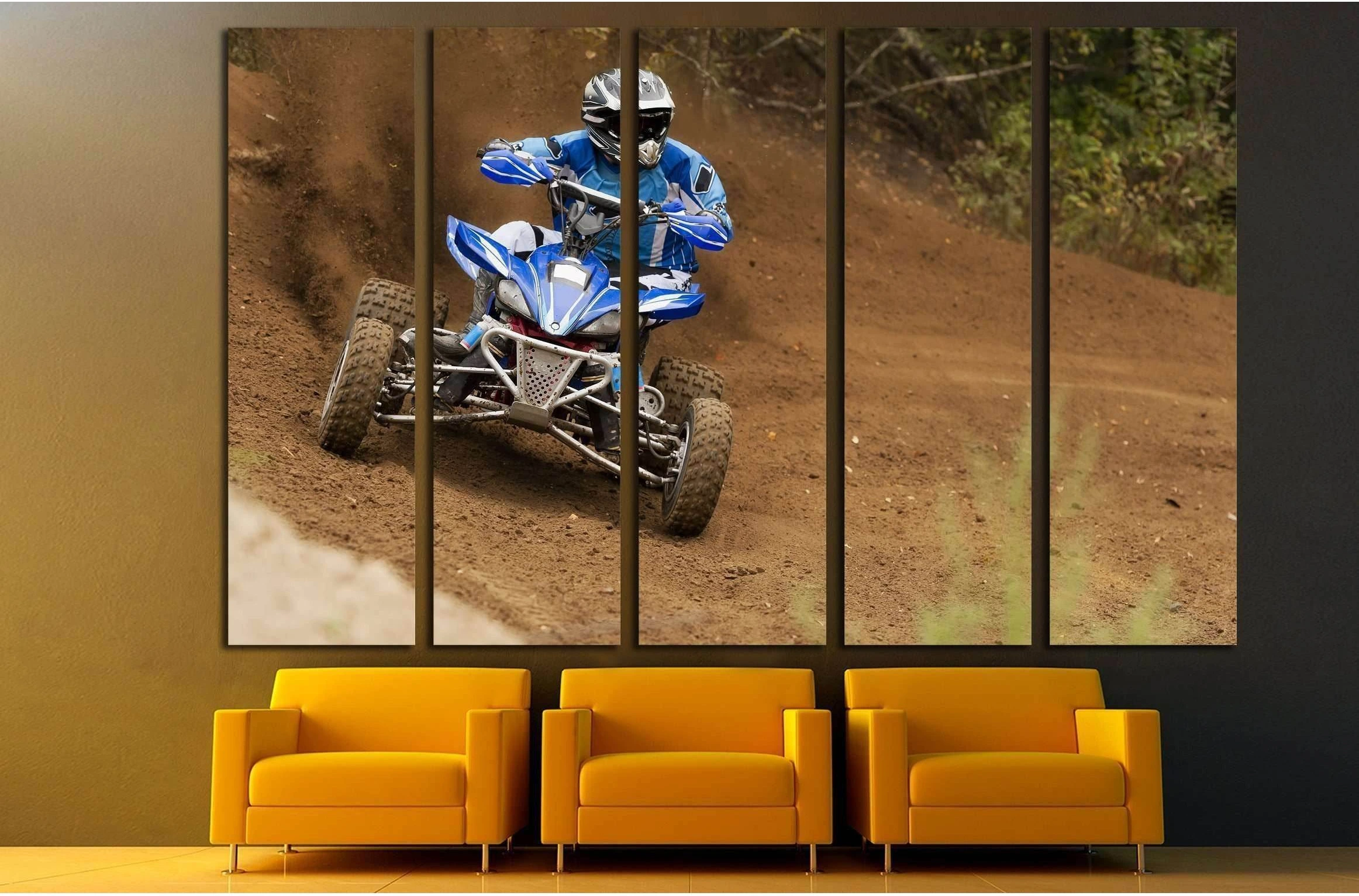 Rider driving in the race №2479 Ready to Hang Canvas Print - Zellart Canvas Prints ALL_Products, s-2479