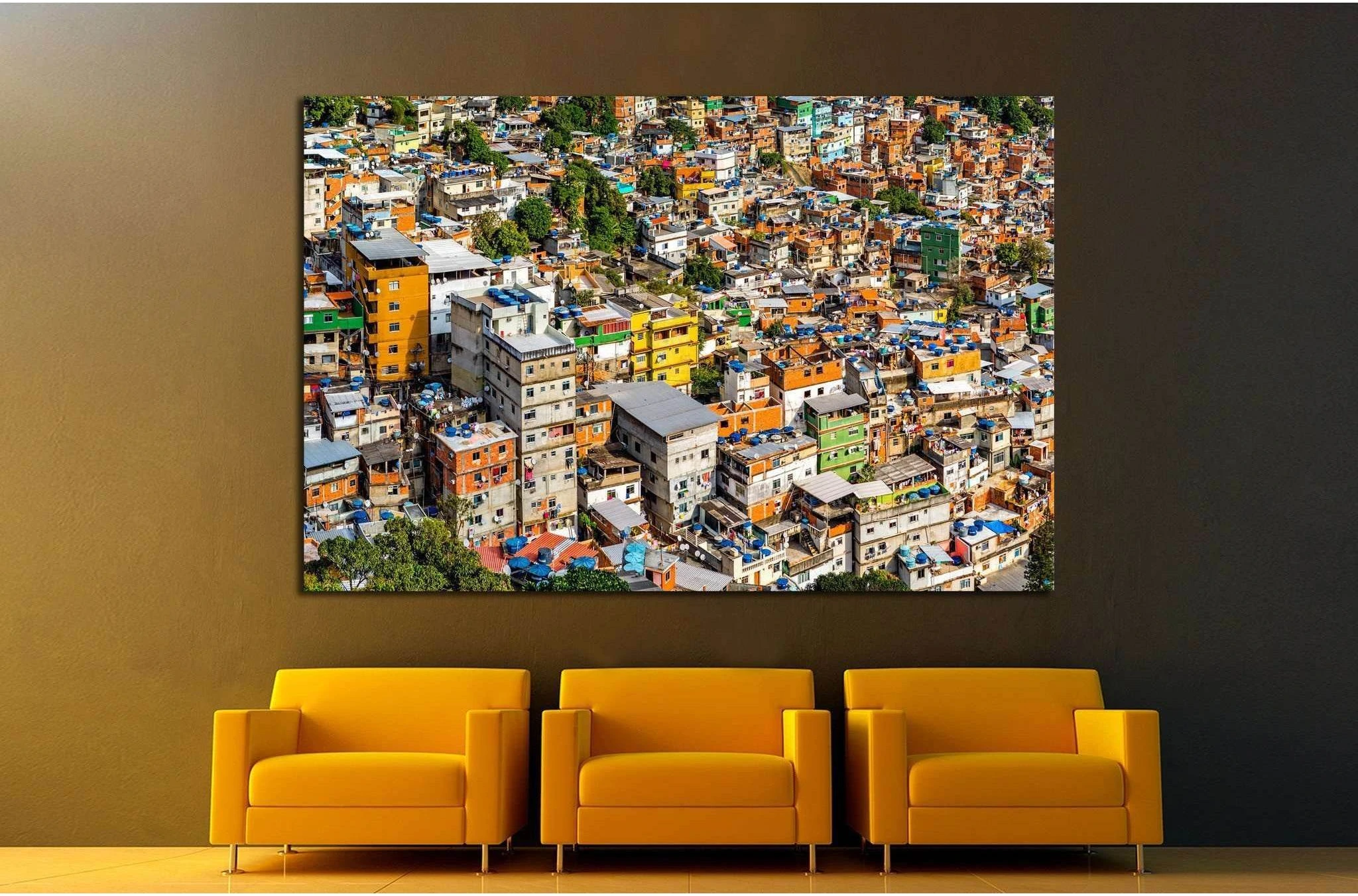 Rio's Rocinha favela, on a sunny afternoon №1194 Ready to Hang Canvas Print - Zellart Canvas Prints ALL_Products, s-1194