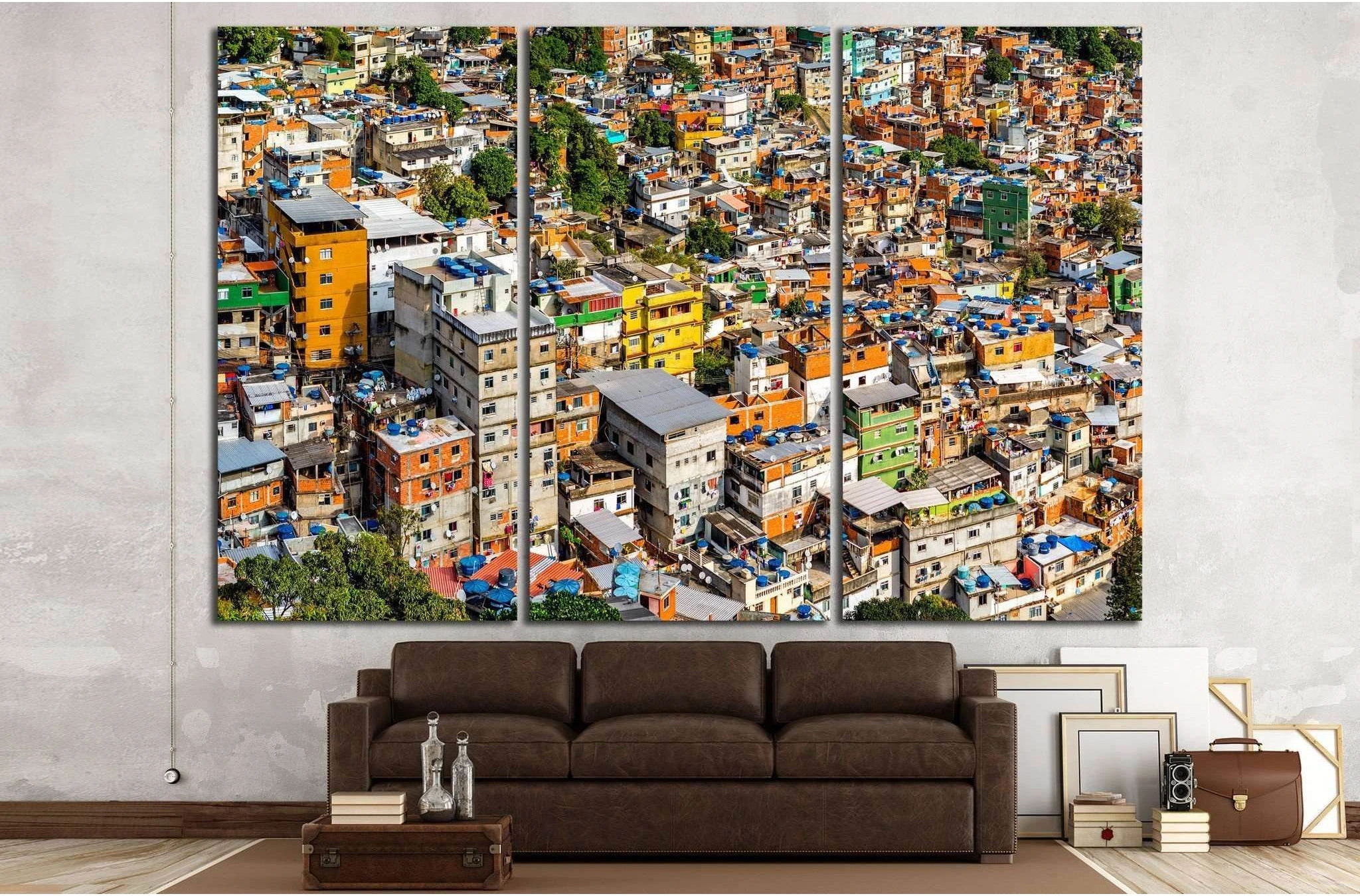 Rio's Rocinha favela, on a sunny afternoon №1194 Ready to Hang Canvas Print - Zellart Canvas Prints ALL_Products, s-1194