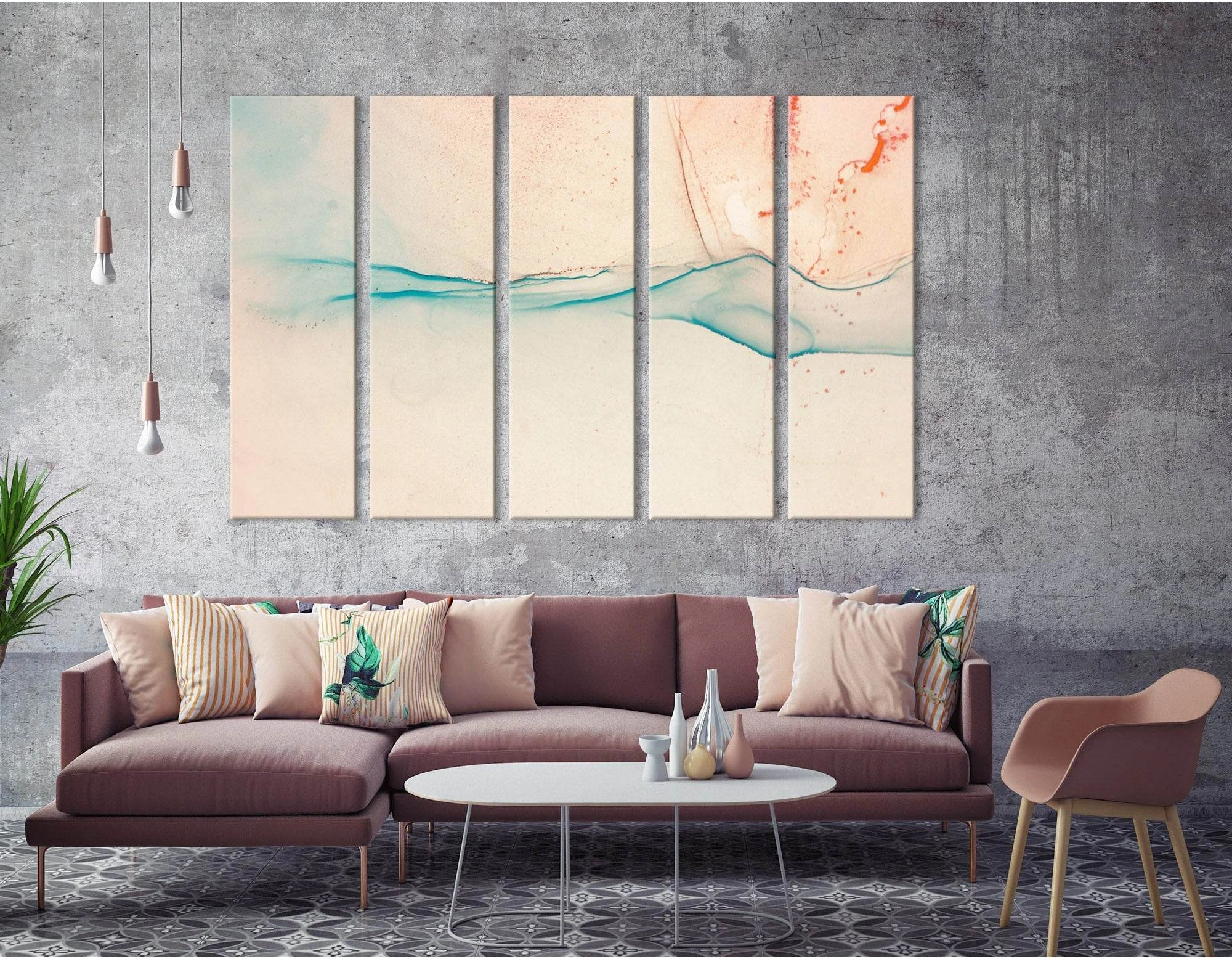 Ripples Of Agate Abstract №04295 Ready to Hang Canvas Print - Zellart Canvas Prints ALL_Products