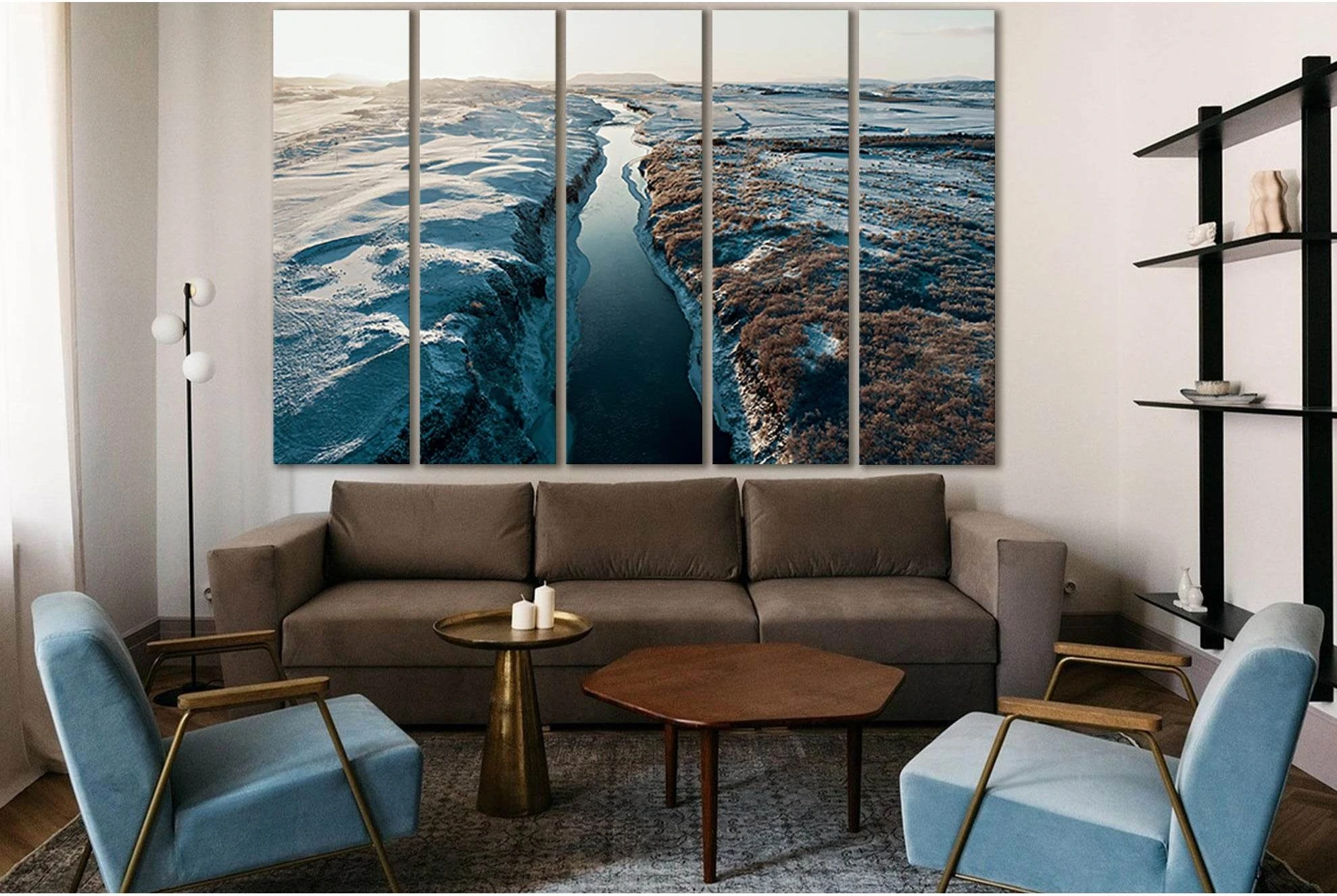 River In Iceland №SL1313 Ready to Hang Canvas Print - Zellart Canvas Prints 0new, ALL_Products, Glacials