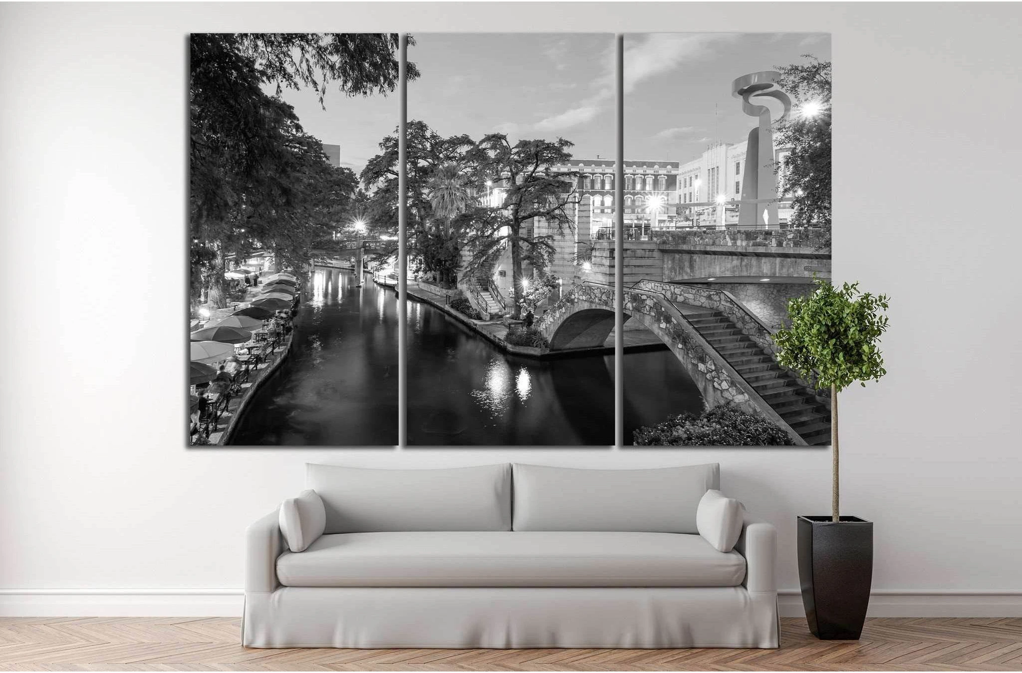 River Walk in San Antonio, Texas №996 Ready to Hang Canvas Print - Zellart Canvas Prints ALL_Products, s-996