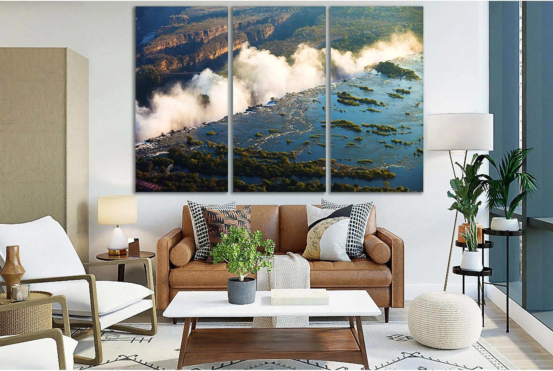 Rivers Zimbabwe Victoria Falls №SL490 Ready to Hang Canvas Print - Zellart Canvas Prints 0new, ALL_Products, Waterfall, Waterfall Wall Art