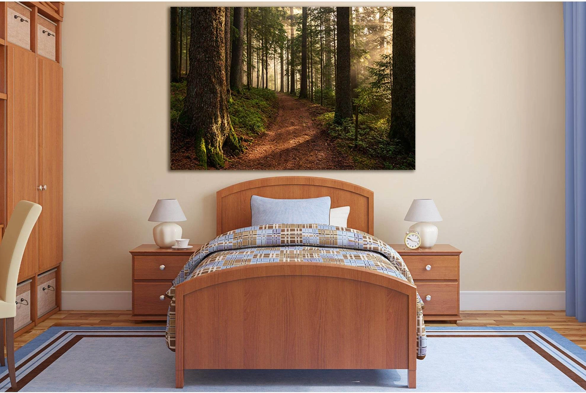 Road In The Forest №SL823 Ready to Hang Canvas Print - Zellart Canvas Prints 0new, ALL_Products, Trees Wall Art