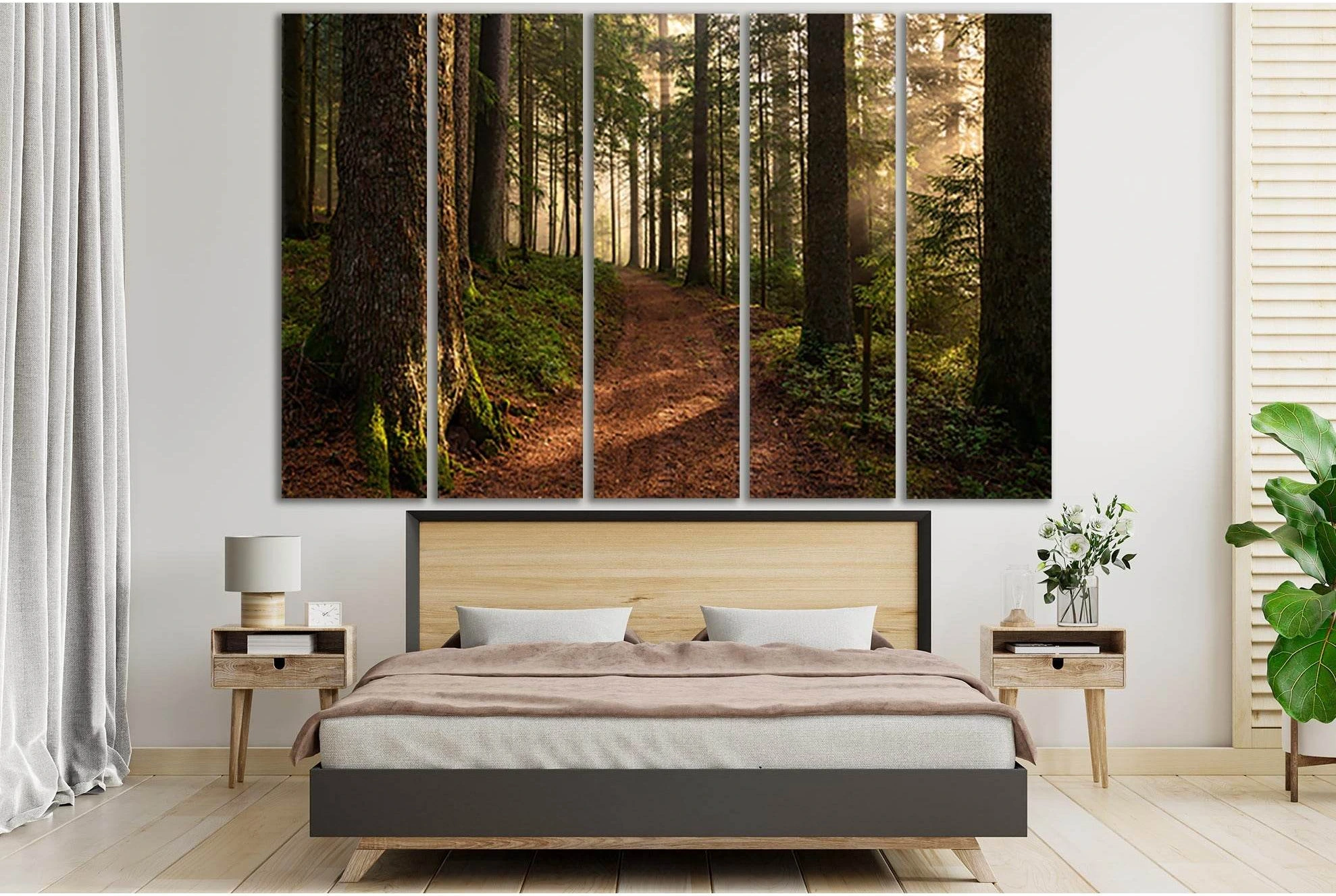 Road In The Forest №SL823 Ready to Hang Canvas Print - Zellart Canvas Prints 0new, ALL_Products, Trees Wall Art