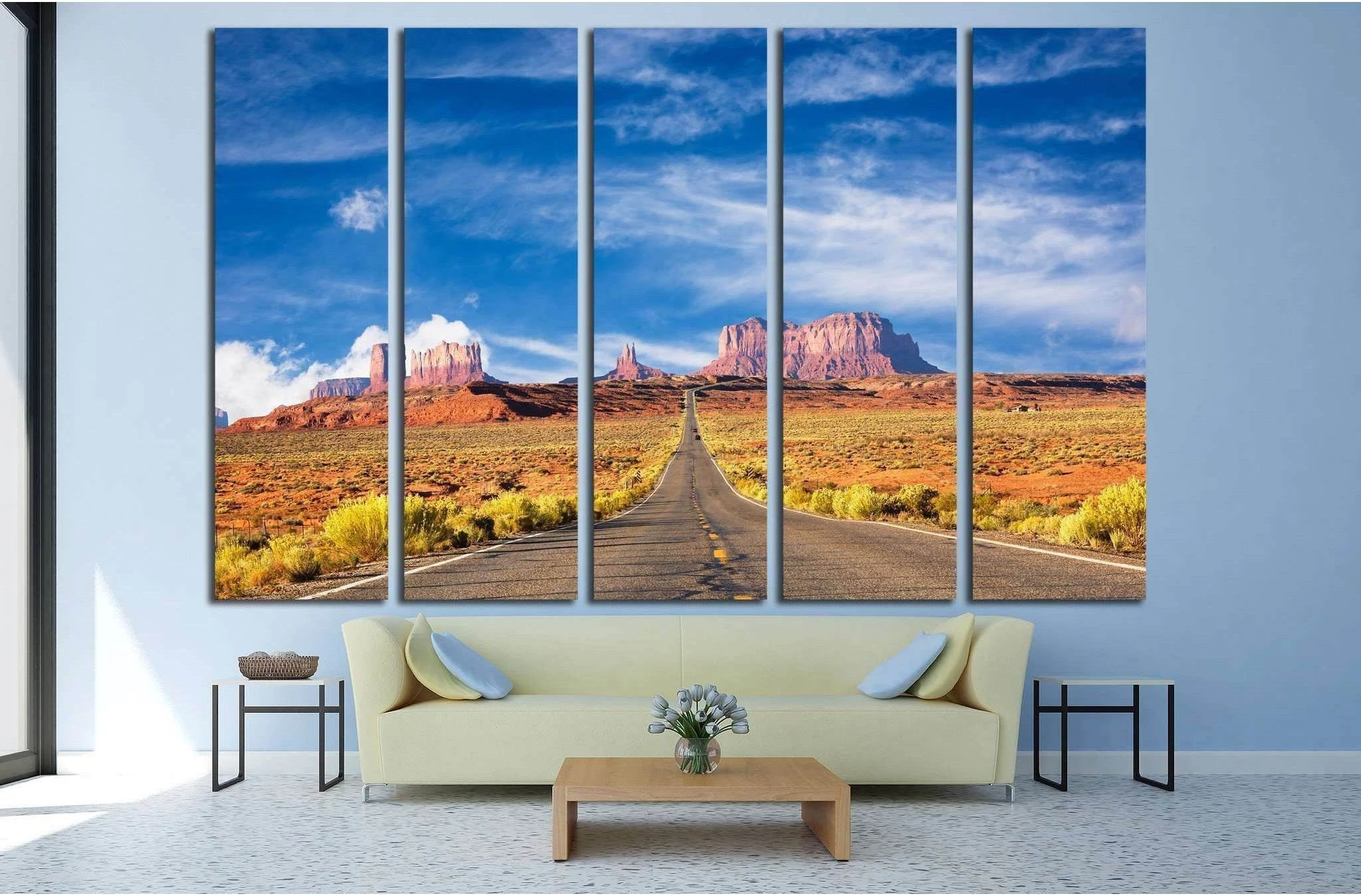Road to the Monument Valley №1980 Ready to Hang Canvas Print - Zellart Canvas Prints ALL_Products, s-1980