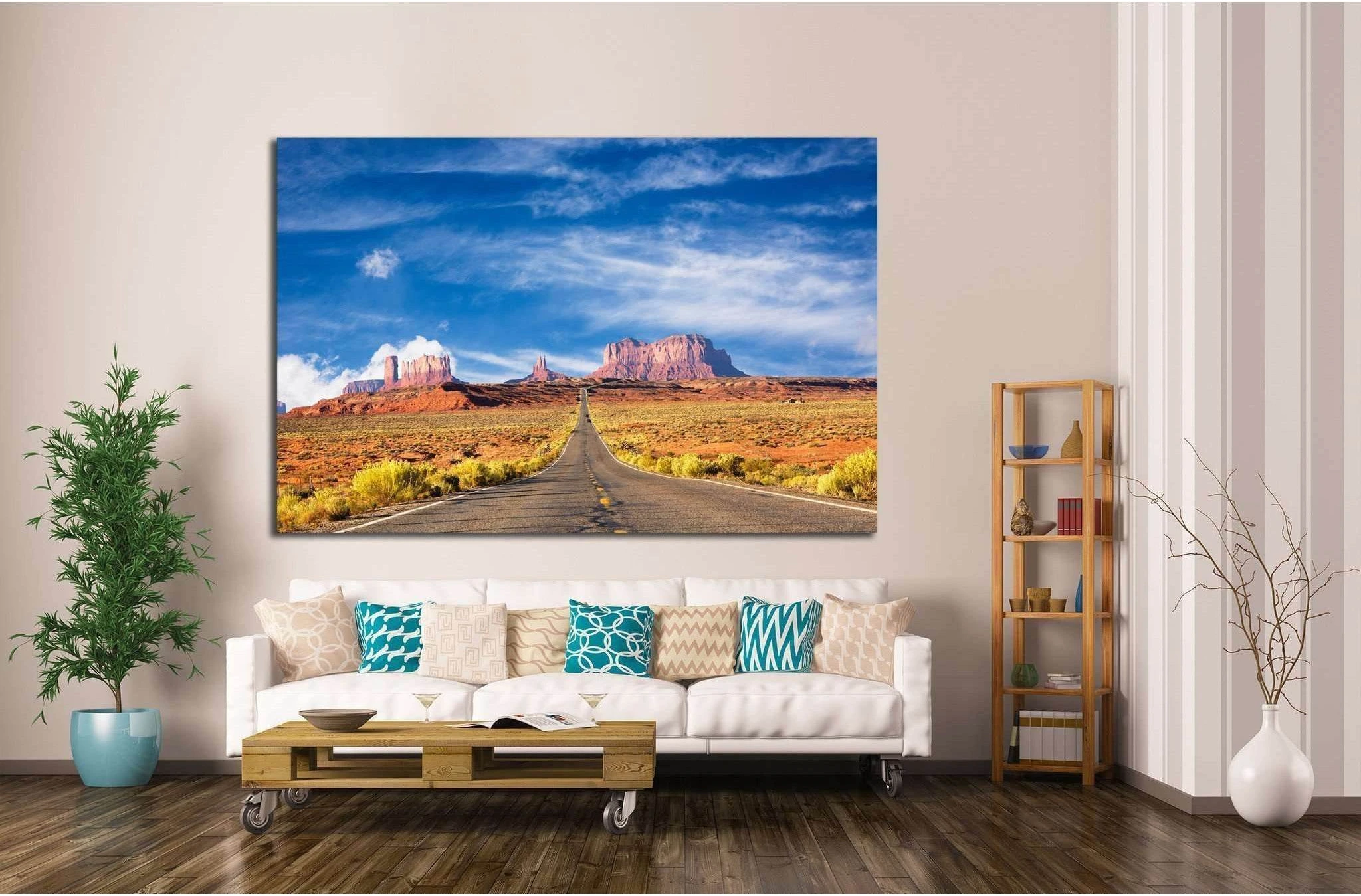 Road to the Monument Valley №1980 Ready to Hang Canvas Print - Zellart Canvas Prints ALL_Products, s-1980