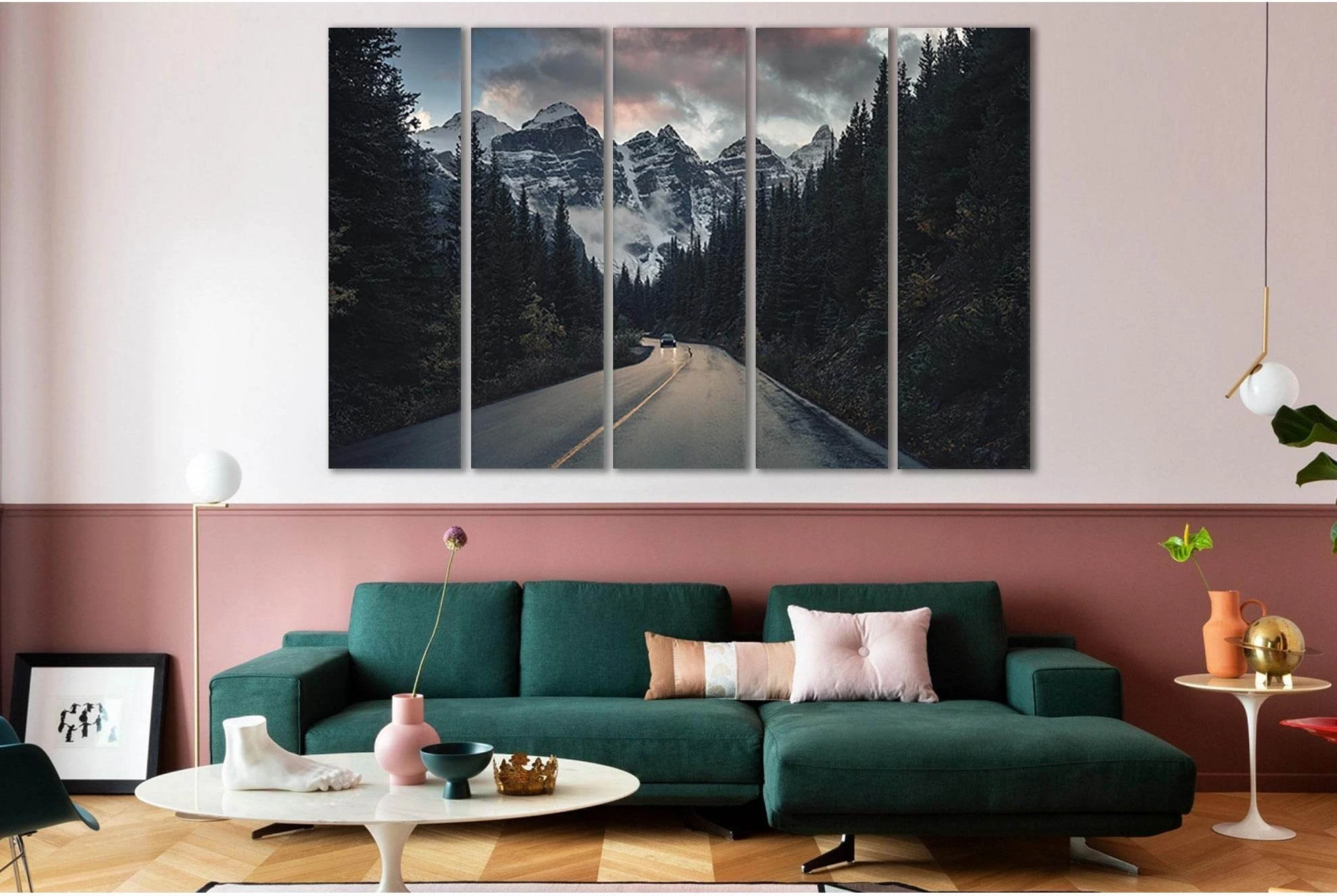 Road Trip With Rocky Mountains №Sl35 Ready to Hang Canvas Print - Zellart Canvas Prints 0new, ALL_Products, Nature & Landscapes Canvas Print