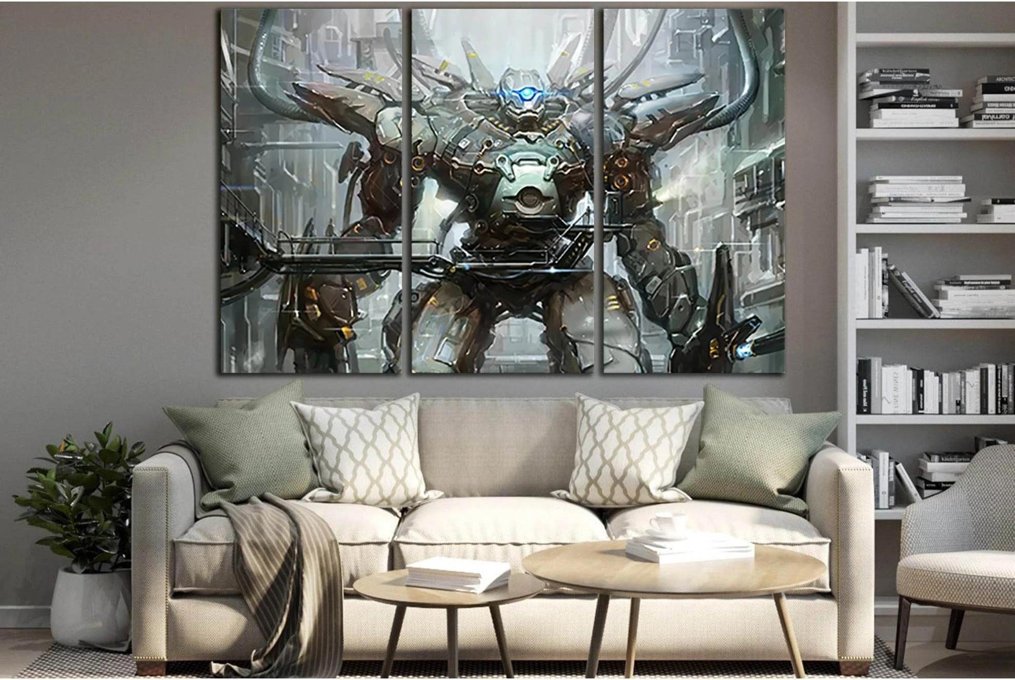 Robot At Technical Station №SL1287 Ready to Hang Canvas Print - Zellart Canvas Prints 0new, ALL_Products, Fantasy And Sci Fi Wall Art