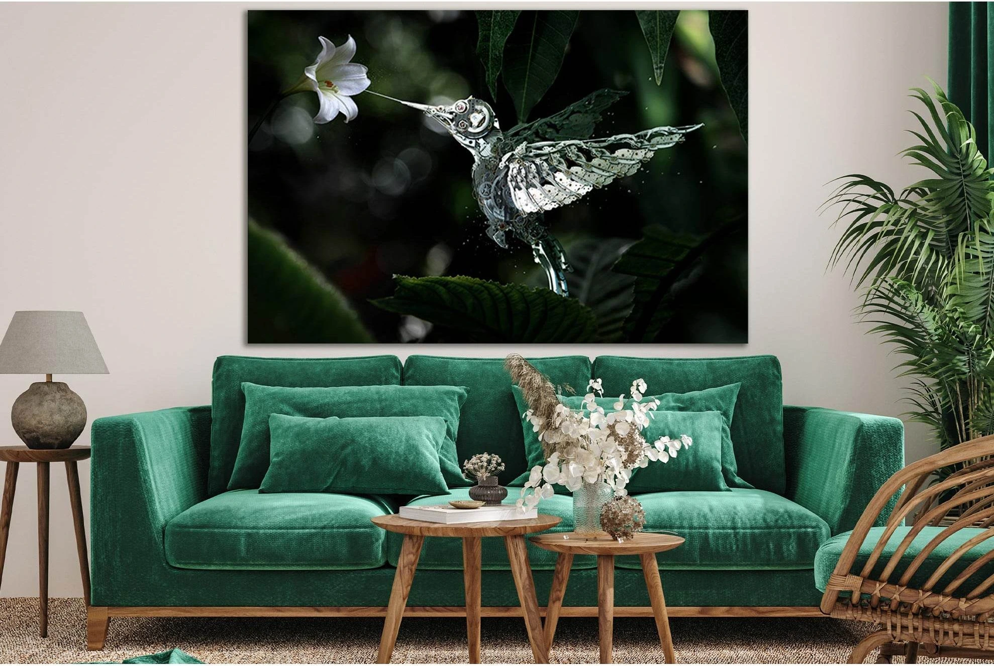 Robot Calibri №SL1292 Ready to Hang Canvas Print - Zellart Canvas Prints 0new, ALL_Products, Fantasy And Sci Fi Wall Art