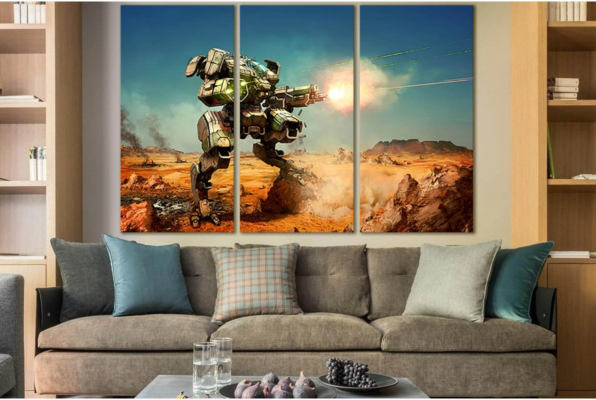 Robot Red Hunter №SL1295 Ready to Hang Canvas Print - Zellart Canvas Prints 0new, ALL_Products, Fantasy And Sci Fi Wall Art