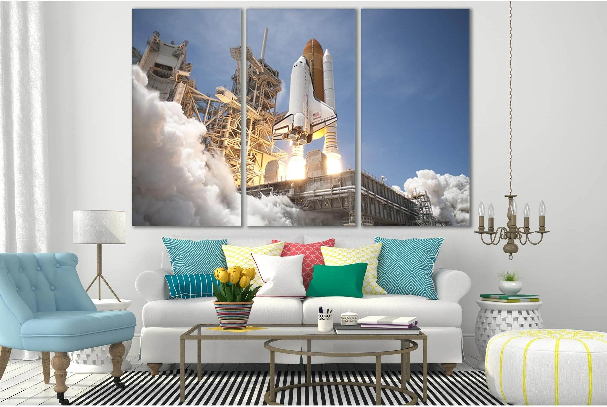 Rocket Engines Power №SL777 Ready to Hang Canvas Print - Zellart Canvas Prints 0new, ALL_Products, Engine, Engines Wall Art