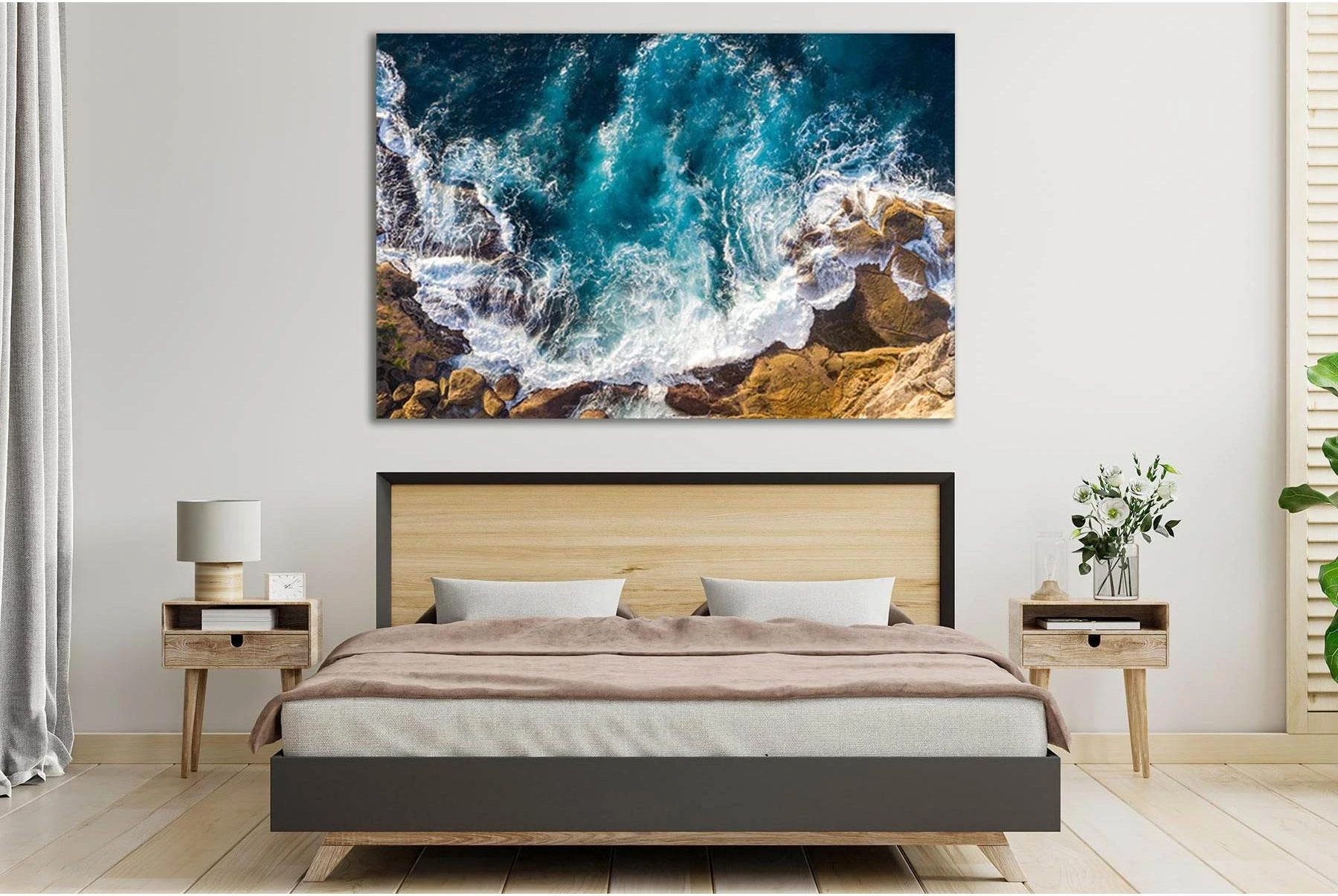Rocks Stones Surf №SL128 Ready to Hang Canvas Print - Zellart Canvas Prints 0new, ALL_Products, Beach Ocean & Waves