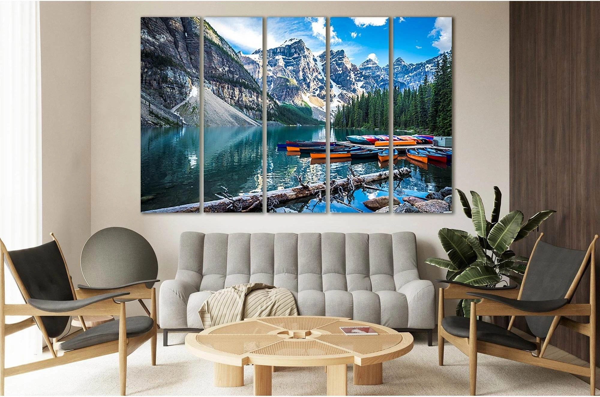 Rocky Mountains Lake Moraine №Sl19 Ready to Hang Canvas Print - Zellart Canvas Prints 0new, ALL_Products, Nature & Landscapes Canvas Print