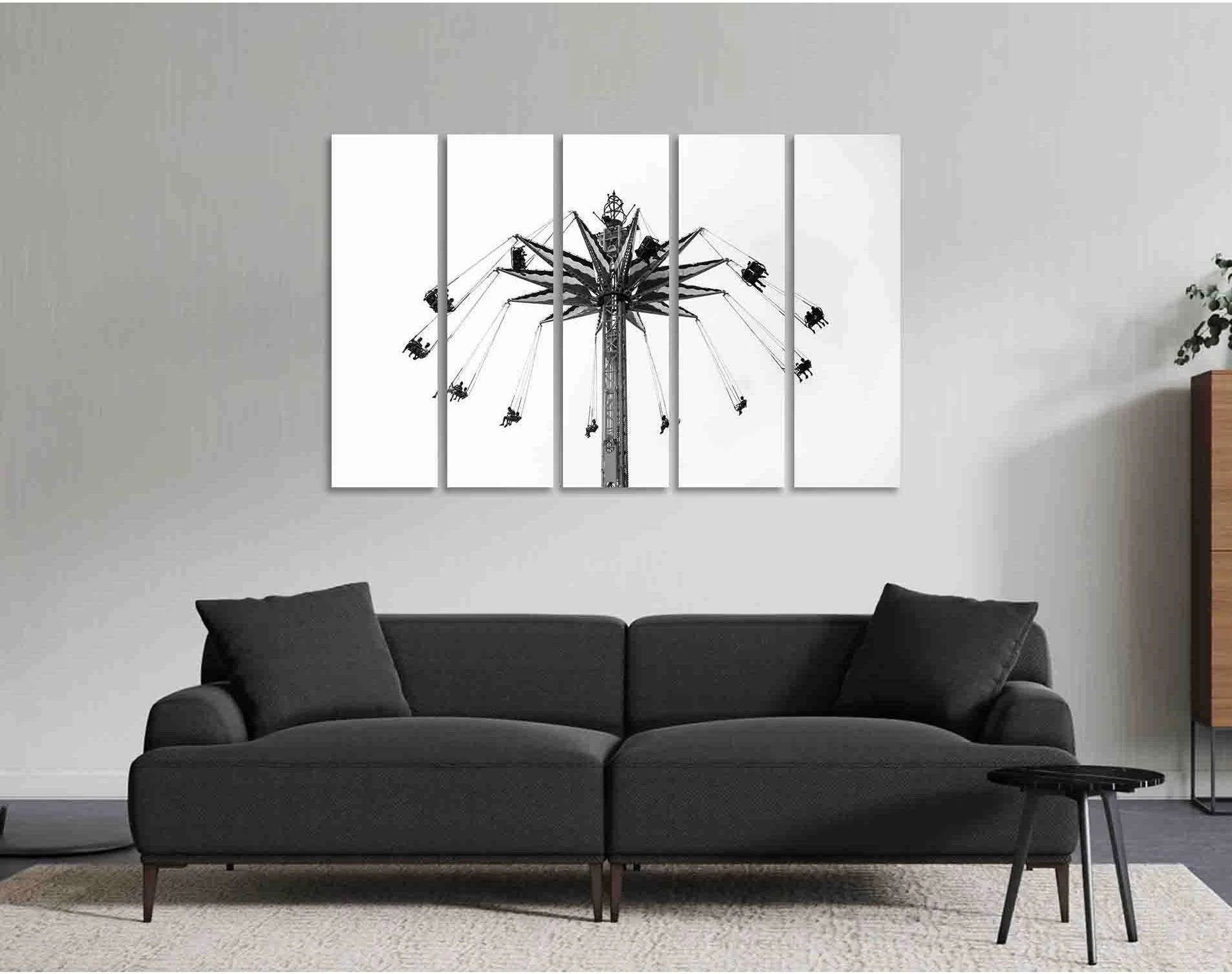 Roller coast №D2841 Ready to Hang Canvas Print - Zellart Canvas Prints 0new, ALL_Products, Black & White Wall Art