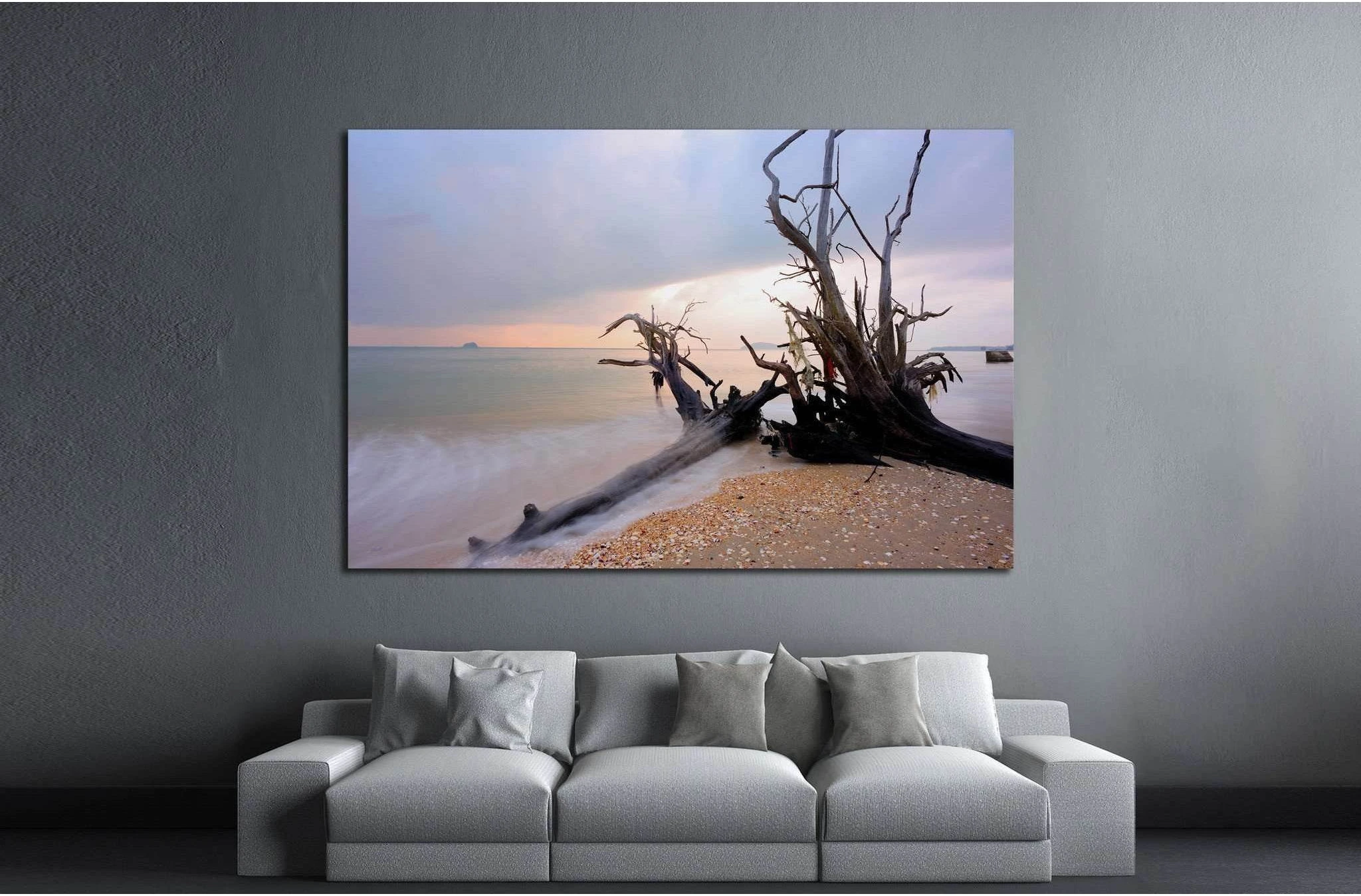 Root on the beach №1971 Ready to Hang Canvas Print - Zellart Canvas Prints ALL_Products, s-1971