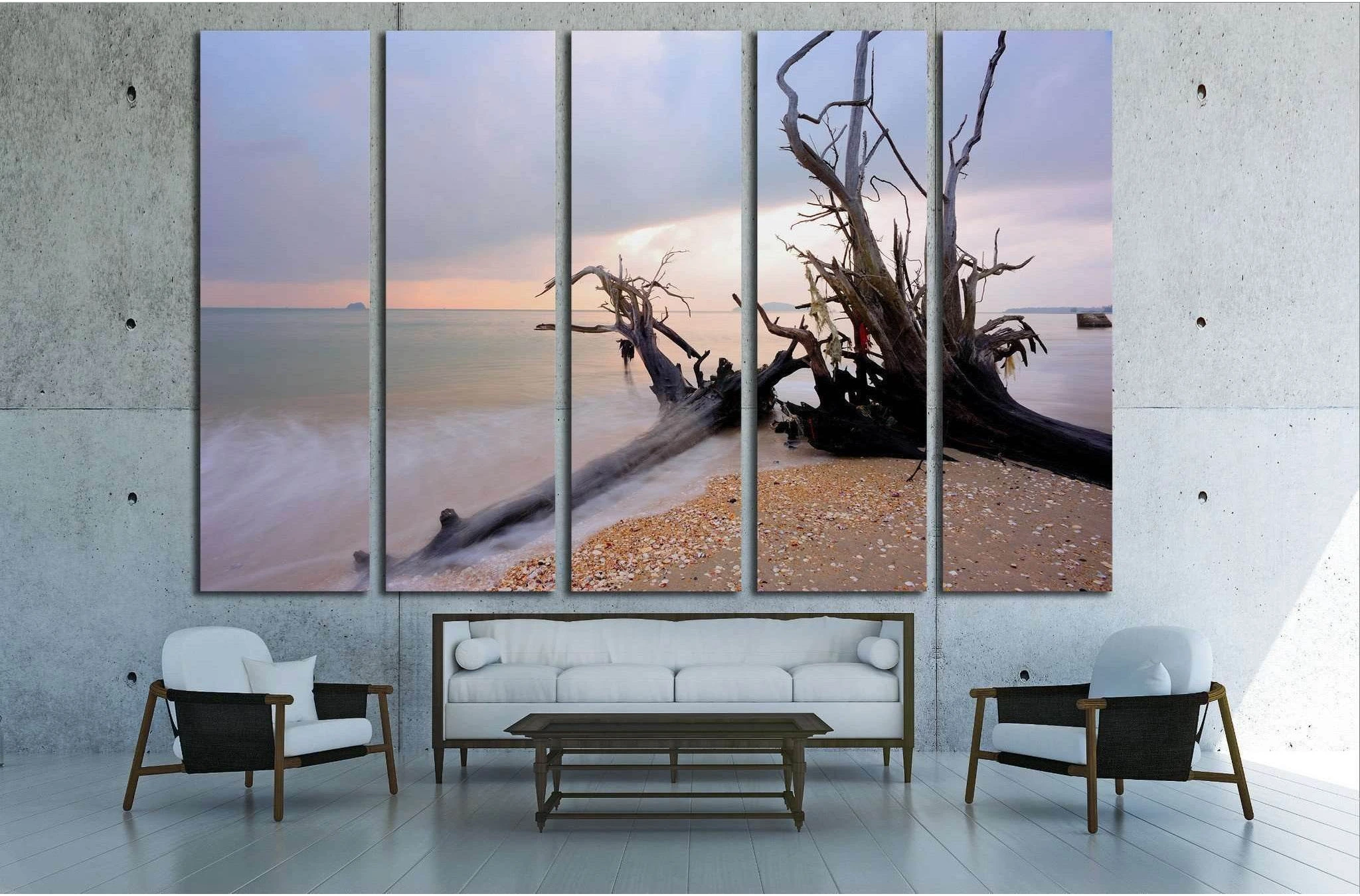 Root on the beach №1971 Ready to Hang Canvas Print - Zellart Canvas Prints ALL_Products, s-1971