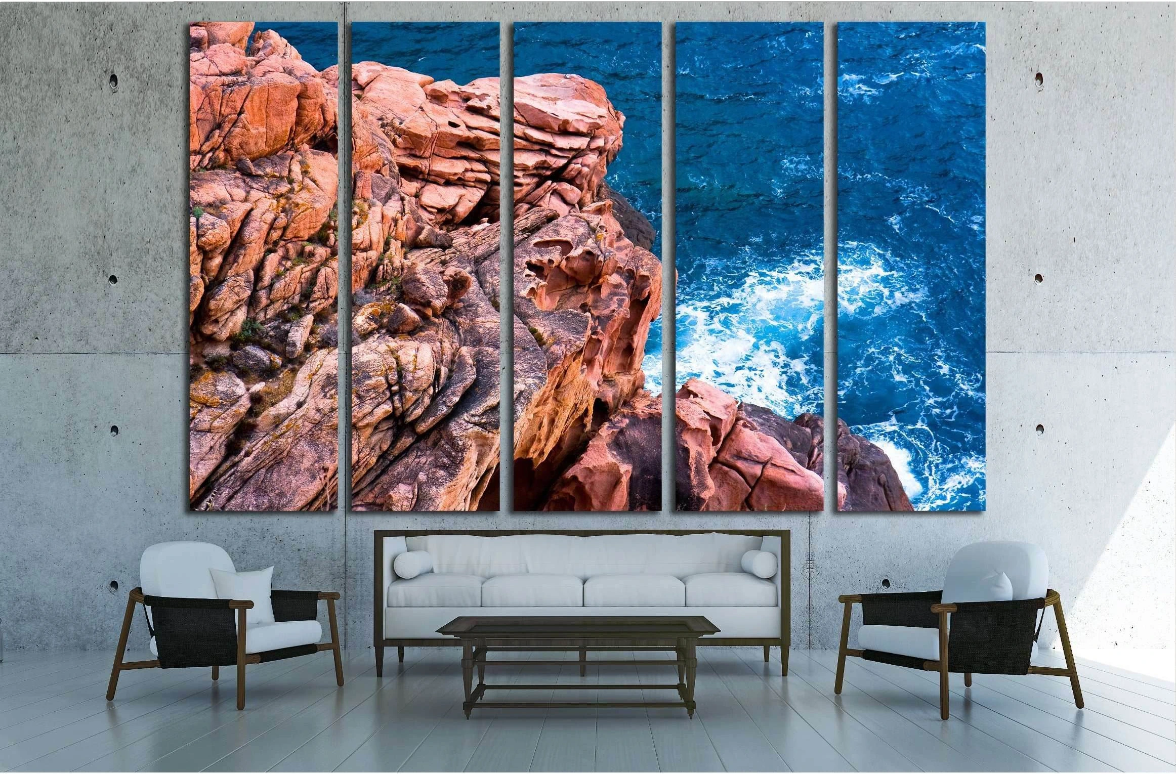 Rose cliff by the sea №2665 Ready to Hang Canvas Print - Zellart Canvas Prints ALL_Products, s-2665