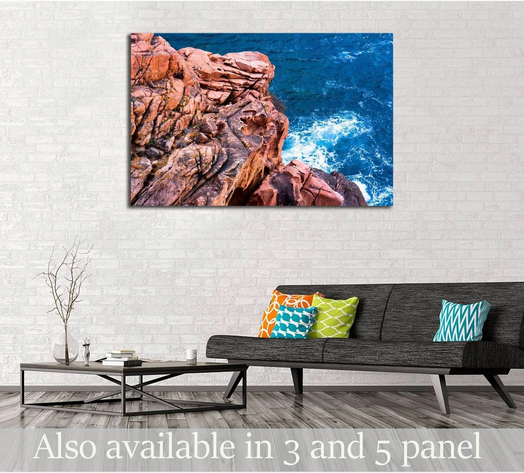 Rose cliff by the sea showing sea water, shoreline and horizon depth.