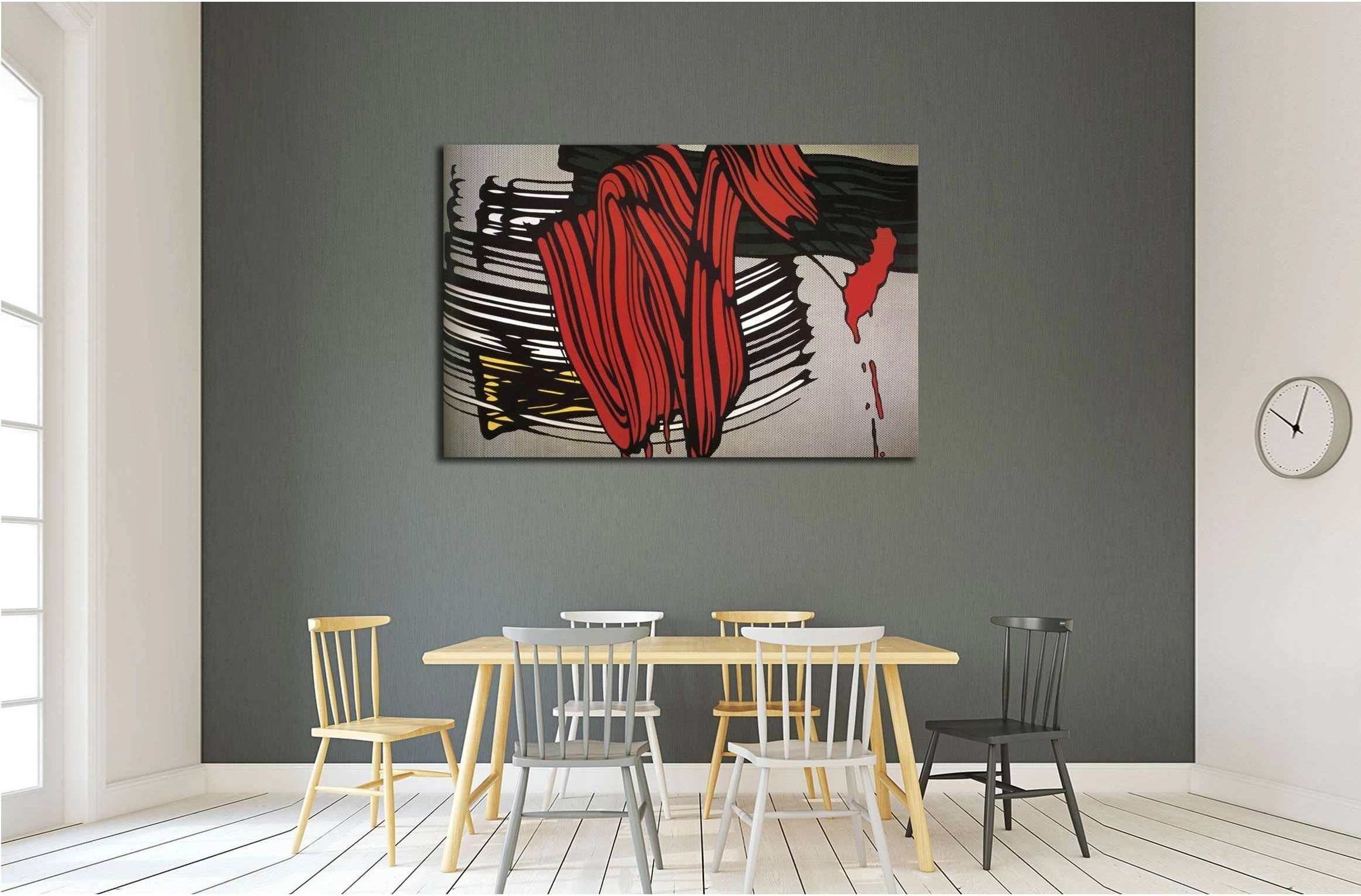 roy lichtenstein big painting №3304 Ready to Hang Canvas Print - Zellart Canvas Prints ALL_Products, s-3304