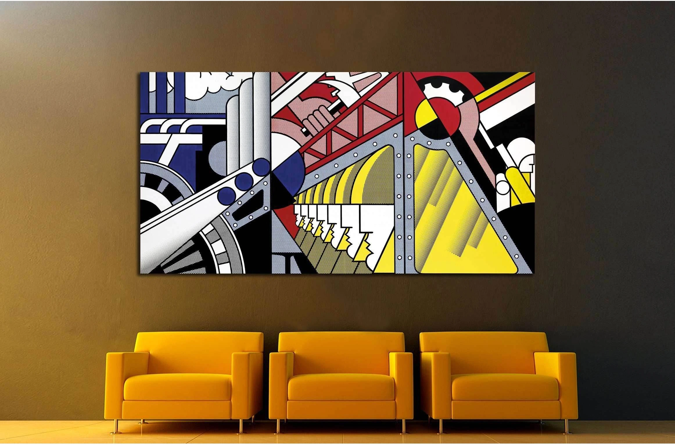 roy lichtenstein study for preparedness №3289 Ready to Hang Canvas Print - Zellart Canvas Prints ALL_Products, s-3289