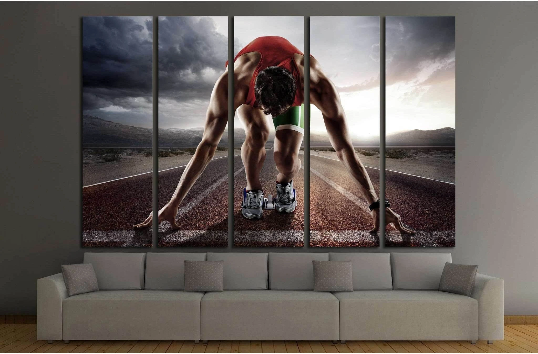 Runner №1376 Ready to Hang Canvas Print - Zellart Canvas Prints ALL_Products, s-1376