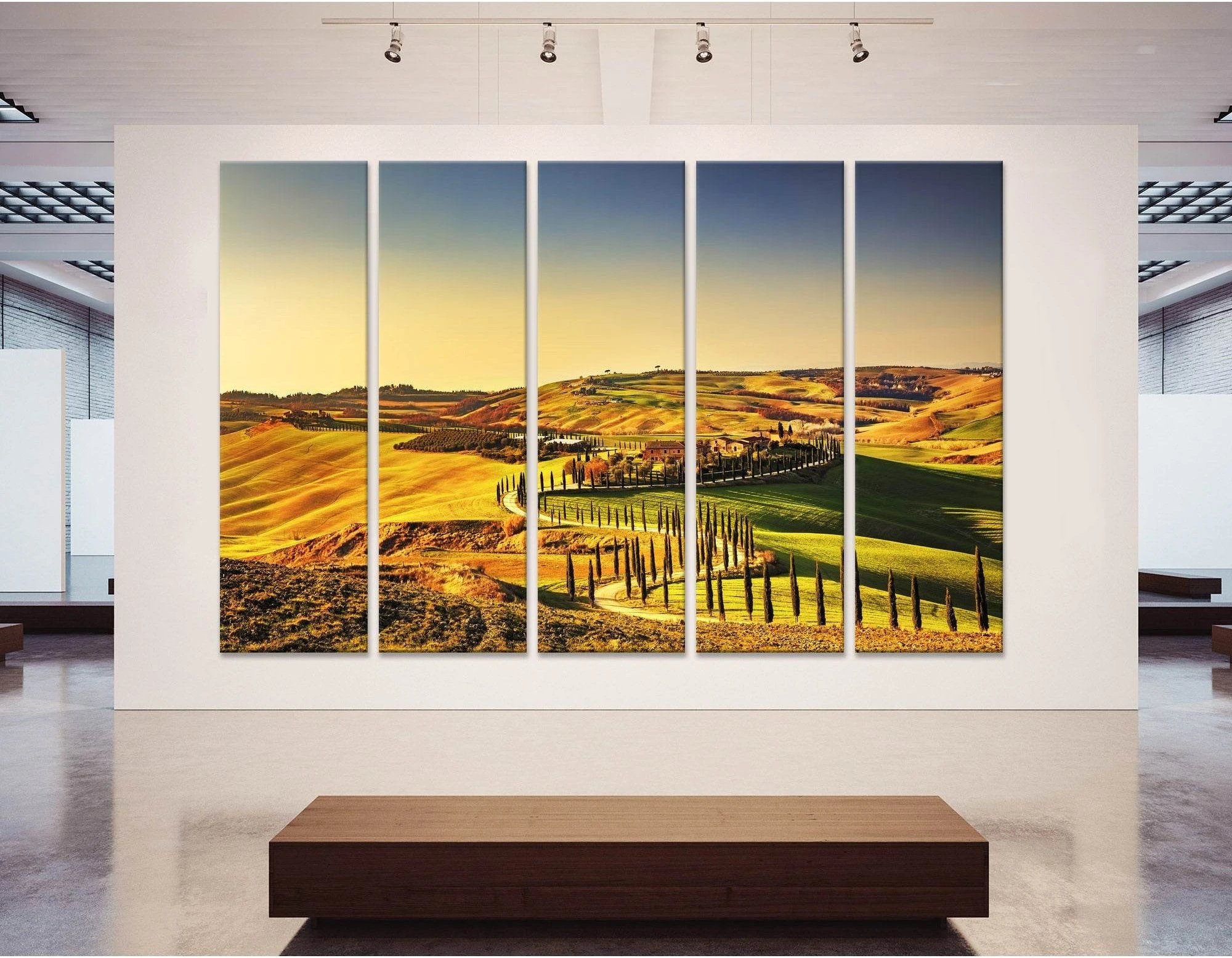 Rural Sunset On Countryside In Tuscany, Italy №04235 Ready to Hang Canvas Print - Zellart Canvas Prints ALL_Products