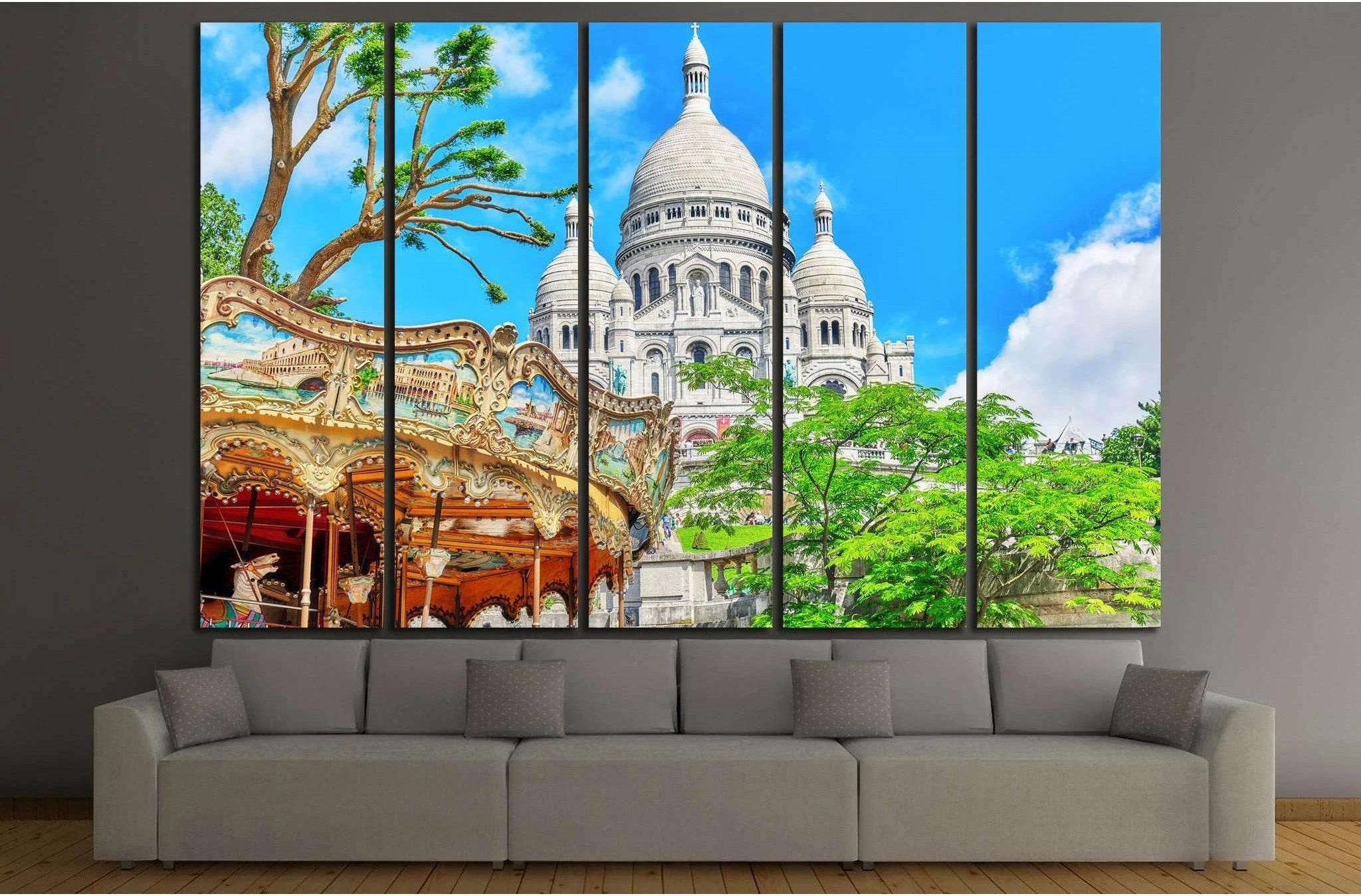 Sacre Coeur Cathedral on Montmartre Hill, Paris, France №1246 Ready to Hang Canvas Print - Zellart Canvas Prints ALL_Products, s-1246