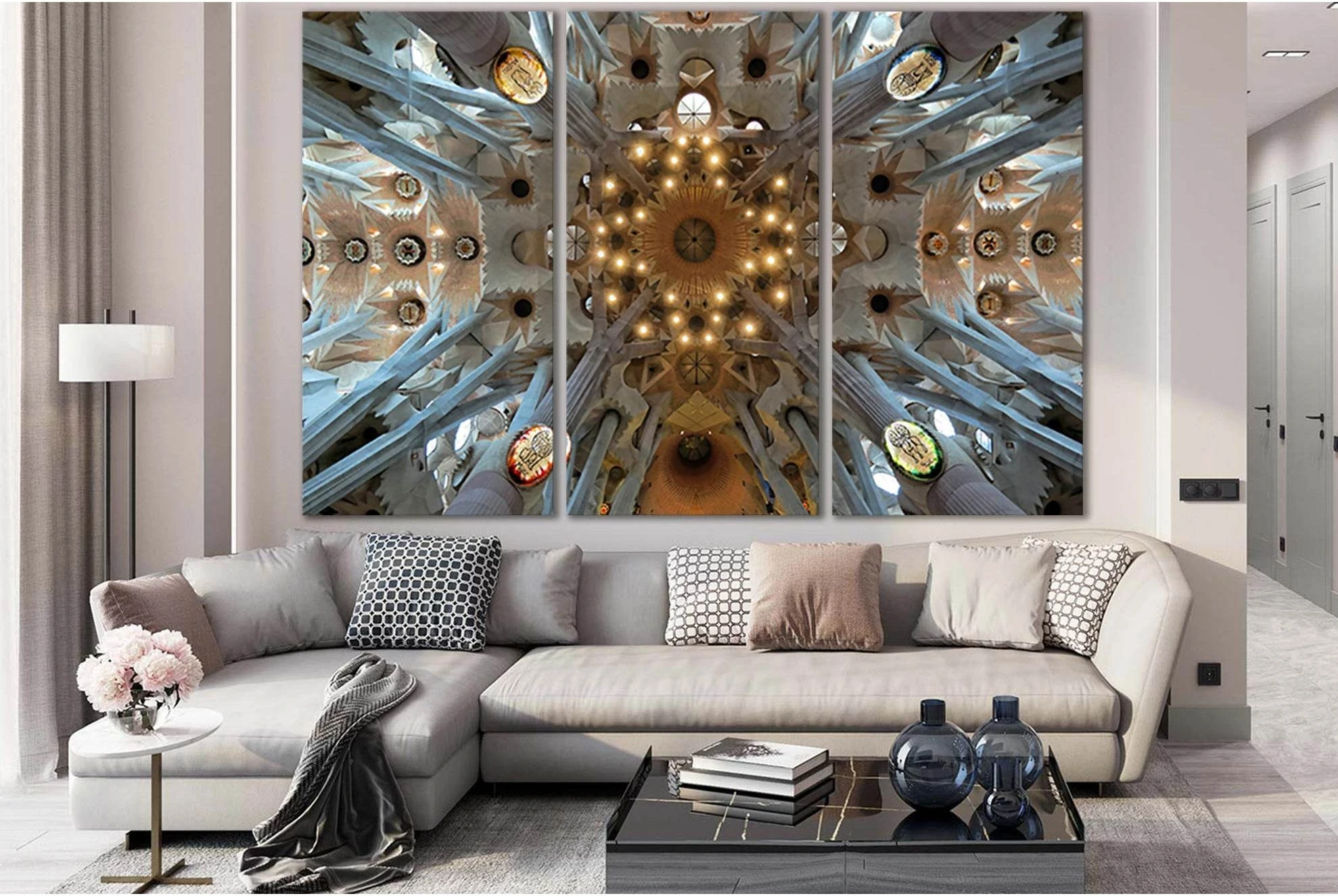 Sagrada Familia Cathedral Architecture №SL1378 Ready to Hang Canvas Print - Zellart Canvas Prints 0new, ALL_Products, Architecture
