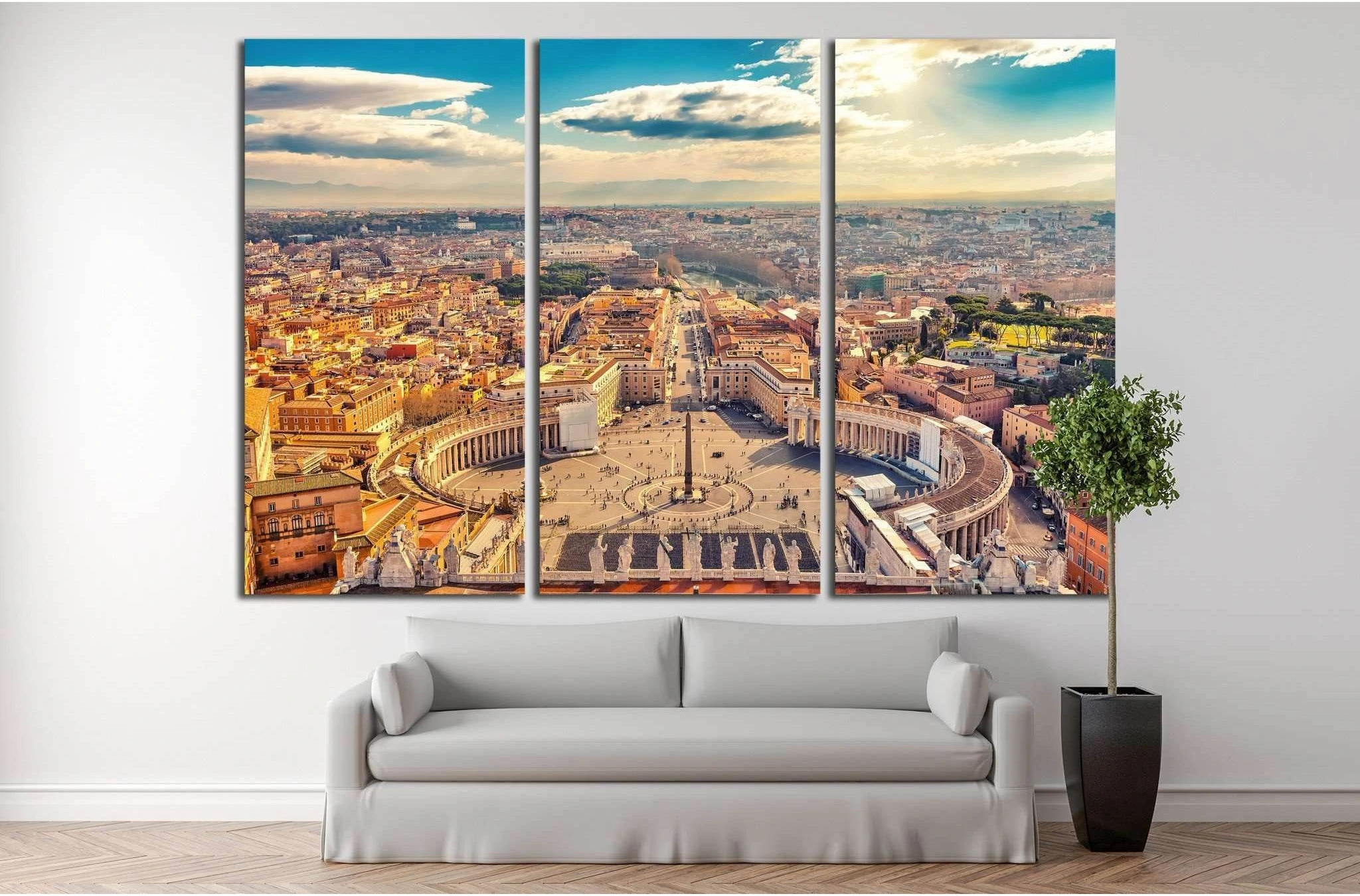 Saint Peter's Square in Vatican, Rome №1100 Ready to Hang Canvas Print - Zellart Canvas Prints ALL_Products, s-11