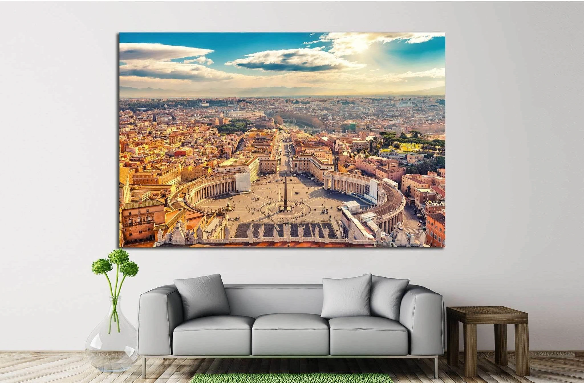 Saint Peter's Square in Vatican, Rome №1100 Ready to Hang Canvas Print - Zellart Canvas Prints ALL_Products, s-11