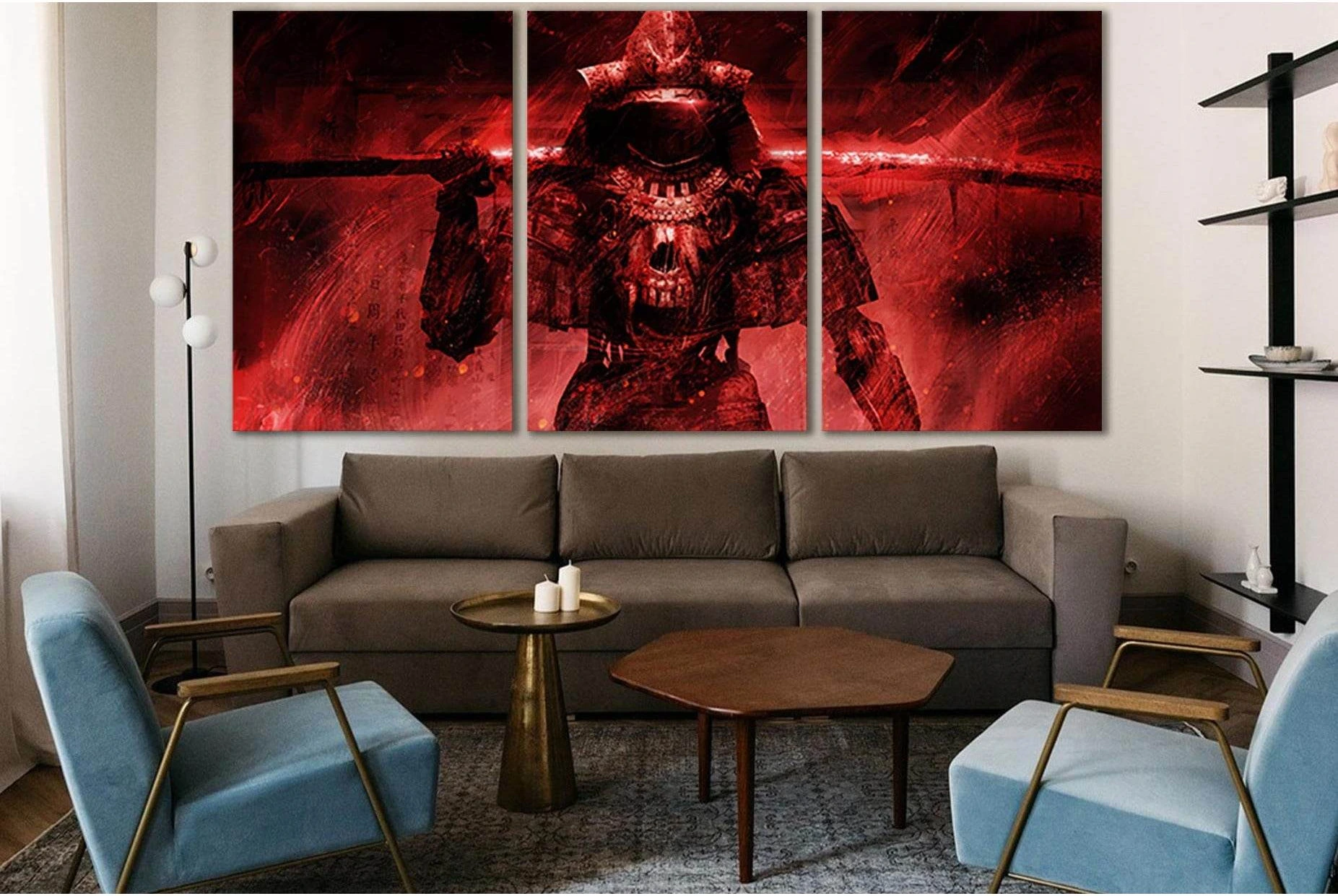 Samurai With Katana Sword №SL1248 Ready to Hang Canvas Print - Zellart Canvas Prints 0new, ALL_Products, Fantasy And Sci Fi Wall Art