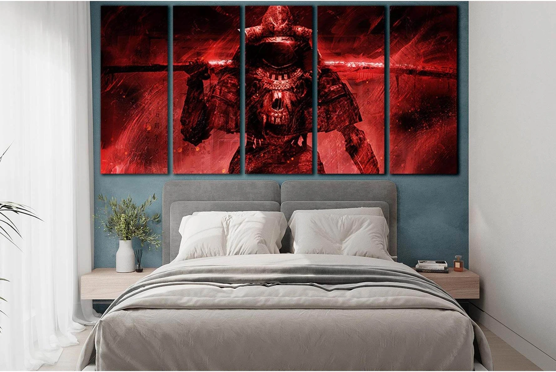 Samurai With Katana Sword №SL1248 Ready to Hang Canvas Print - Zellart Canvas Prints 0new, ALL_Products, Fantasy And Sci Fi Wall Art