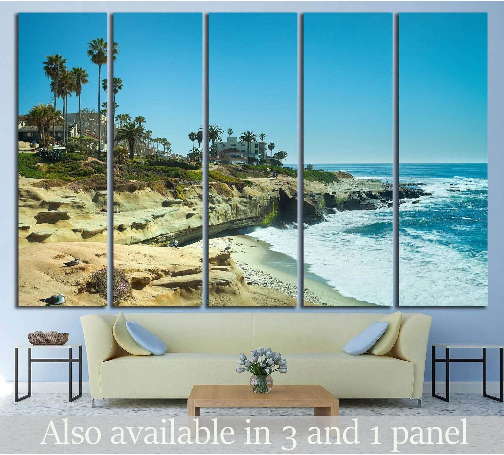 San Diego, California showing blue ocean wall art with water and coastal depth.