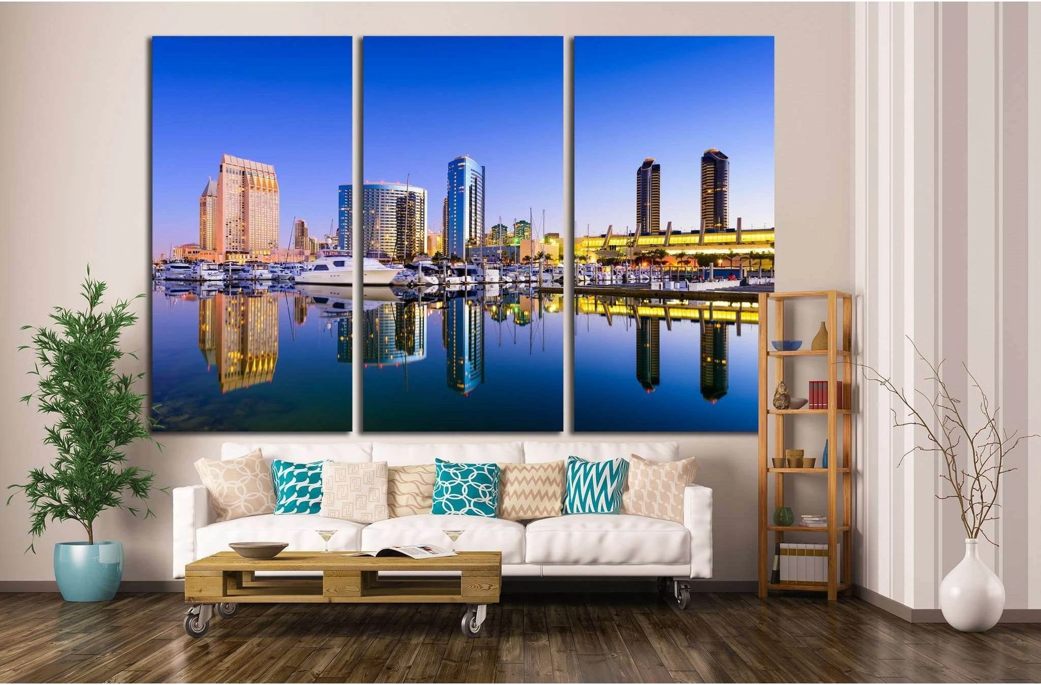 San Diego, California, USA, Embarcadero Marina №1217 Ready to Hang Canvas Print - Zellart Canvas Prints ALL_Products, s-1217