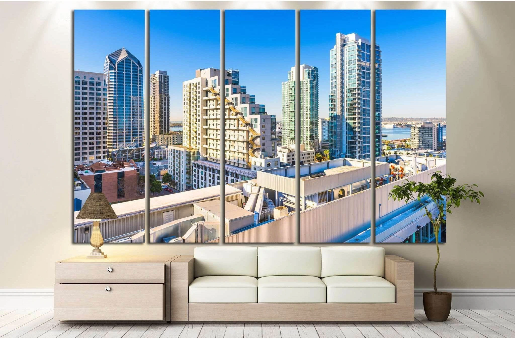San Diego Cityscape №806 Ready to Hang Canvas Print - Zellart Canvas Prints ALL_Products, s-806