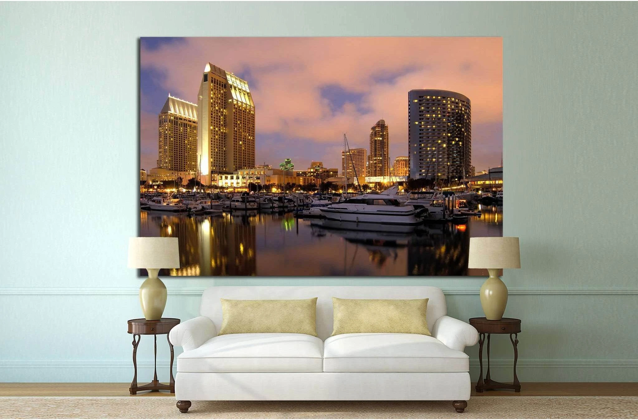 San Diego downtown marina №1024 Ready to Hang Canvas Print - Zellart Canvas Prints ALL_Products, s-1024