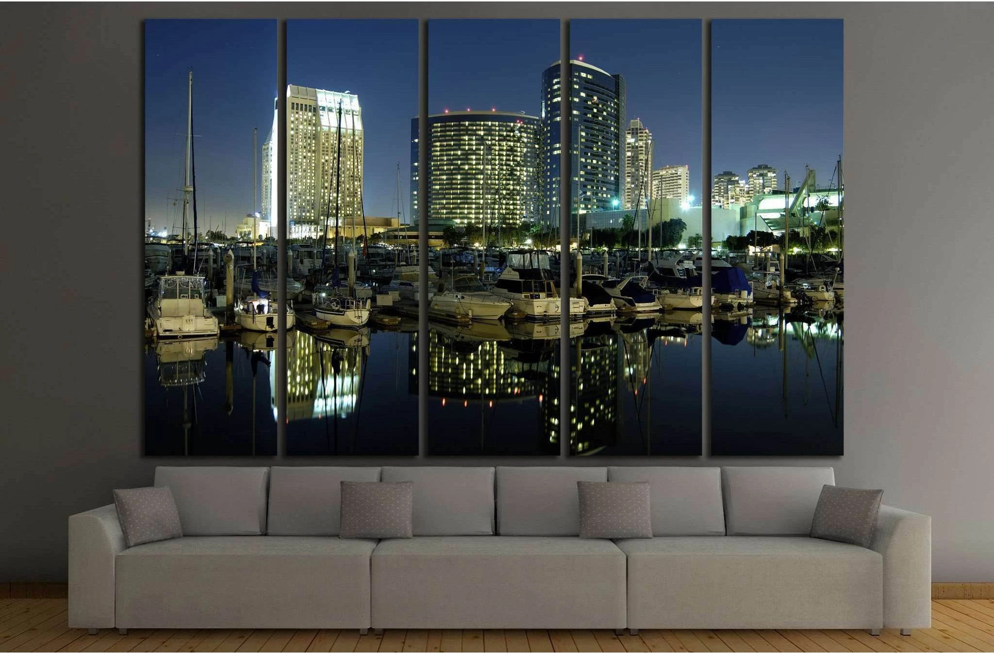 San Diego downtown marina №753 Ready to Hang Canvas Print - Zellart Canvas Prints ALL_Products, s-753