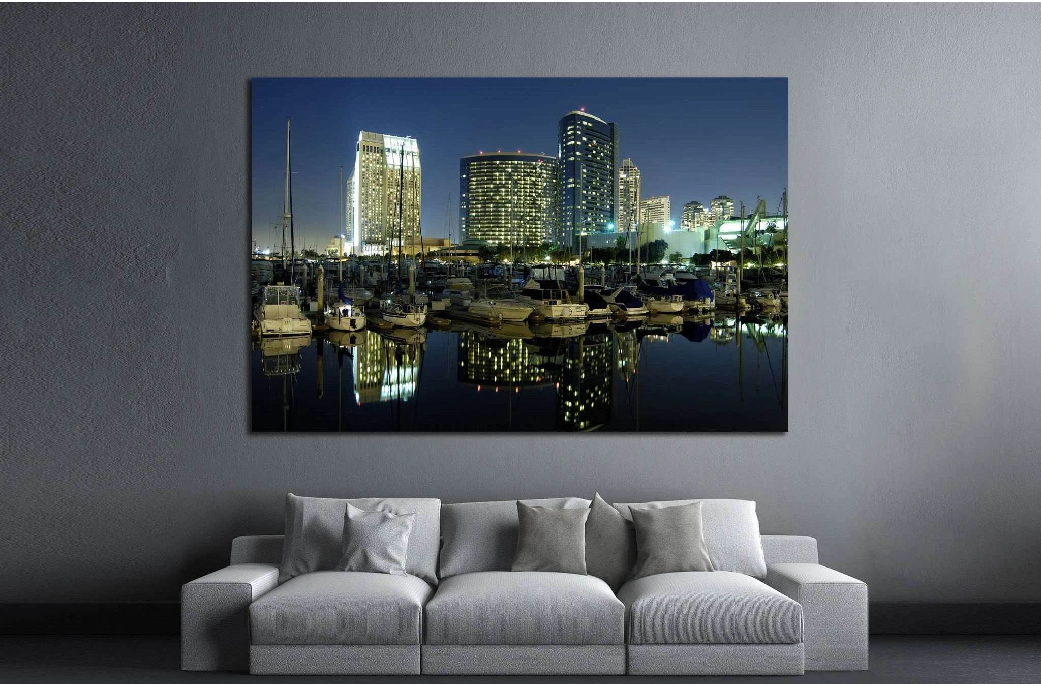 San Diego downtown marina №753 Ready to Hang Canvas Print - Zellart Canvas Prints ALL_Products, s-753
