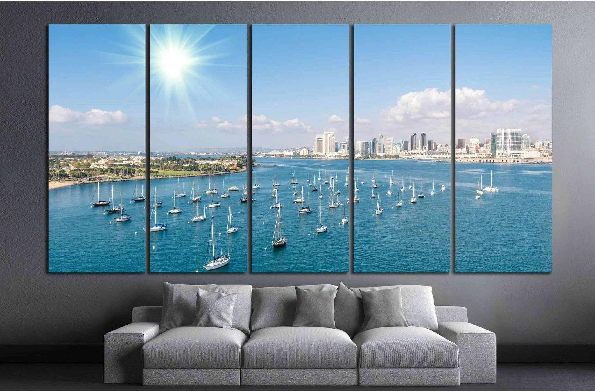 San Diego skyline №1013 Ready to Hang Canvas Print - Zellart Canvas Prints ALL_Products, s-1013