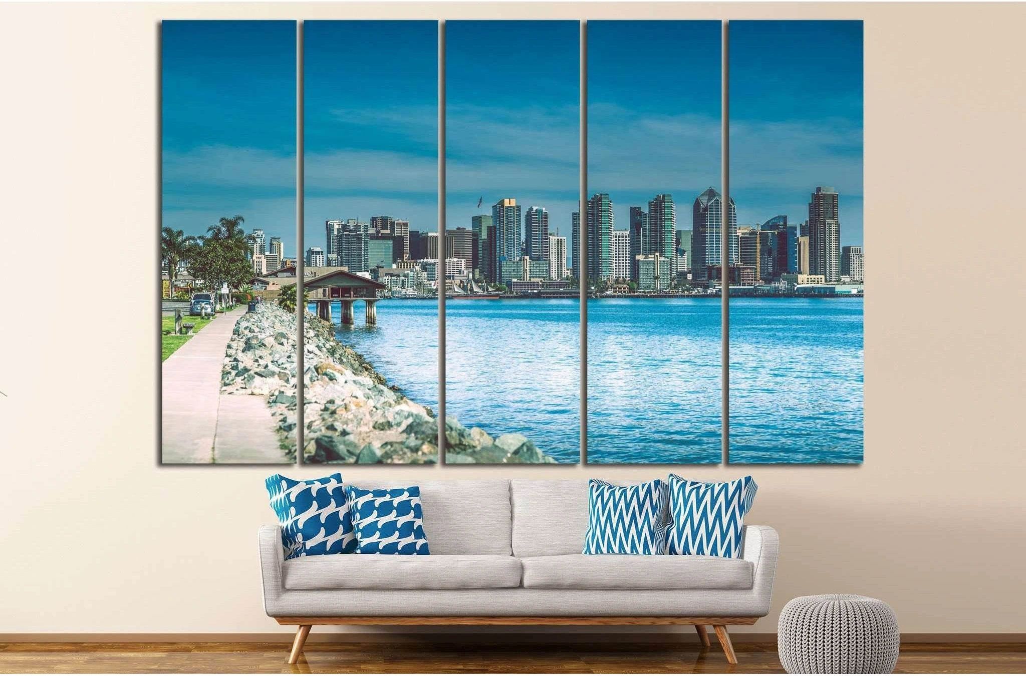 San Diego Skyline №1020 Ready to Hang Canvas Print - Zellart Canvas Prints ALL_Products, s-1020