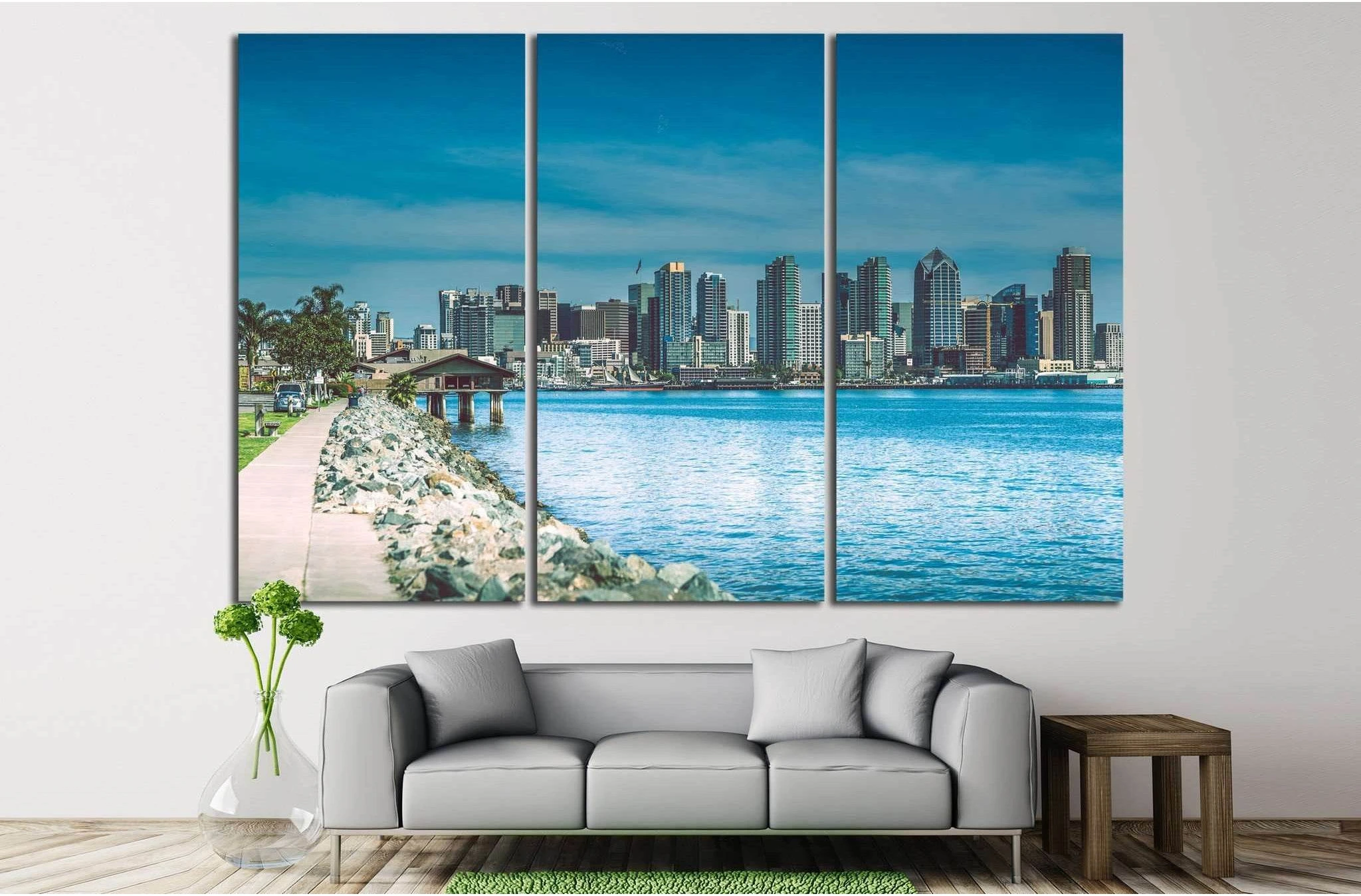 San Diego Skyline №1020 Ready to Hang Canvas Print - Zellart Canvas Prints ALL_Products, s-1020