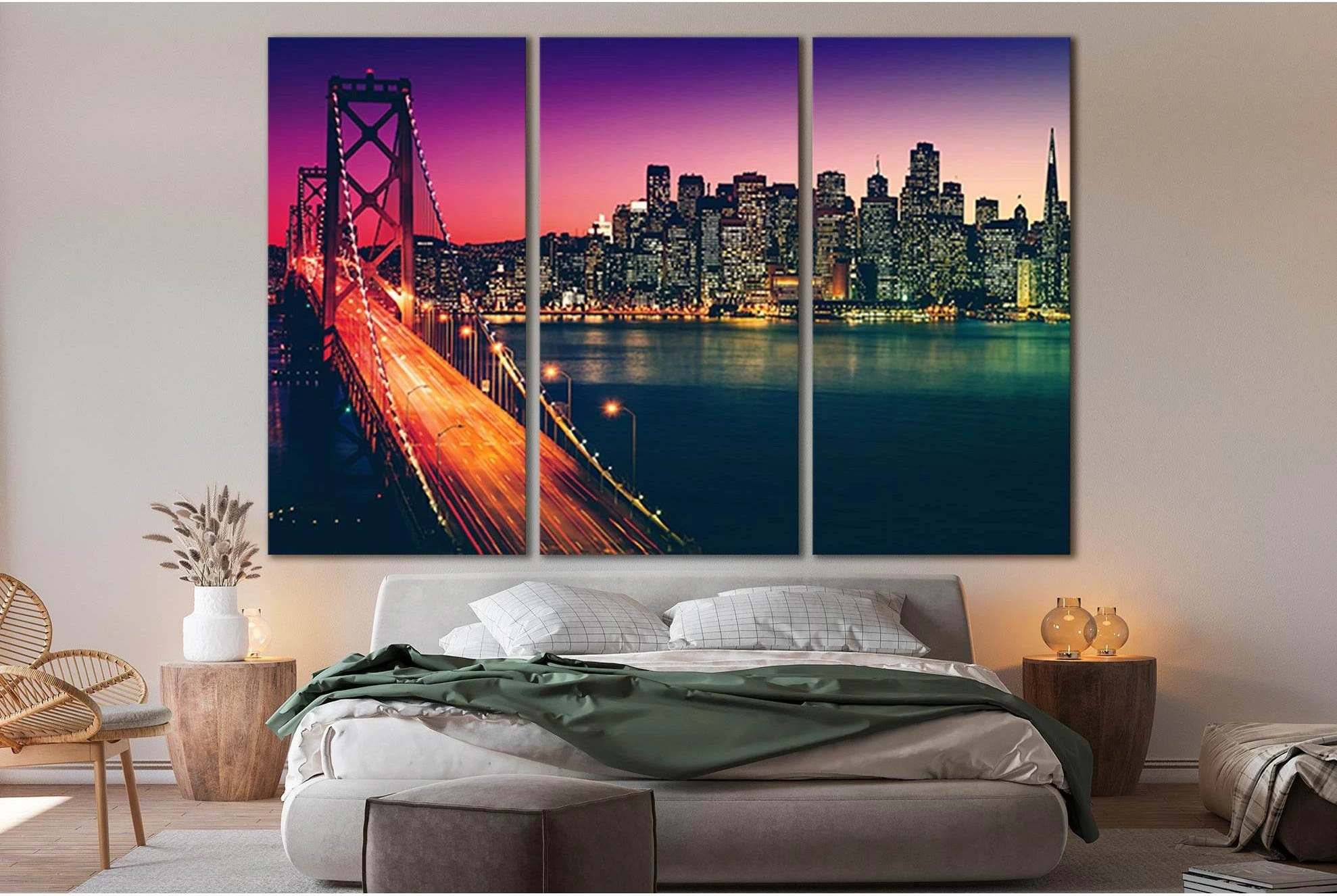 San Francisco Bridge Golden Gate №SL1469 Ready to Hang Canvas Print - Zellart Canvas Prints 0new, ALL_Products, CITYSCAPES & SKYLINES