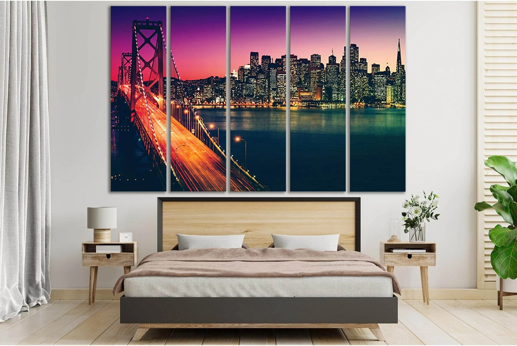 San Francisco Bridge Golden Gate №SL1469 Ready to Hang Canvas Print - Zellart Canvas Prints 0new, ALL_Products, CITYSCAPES & SKYLINES