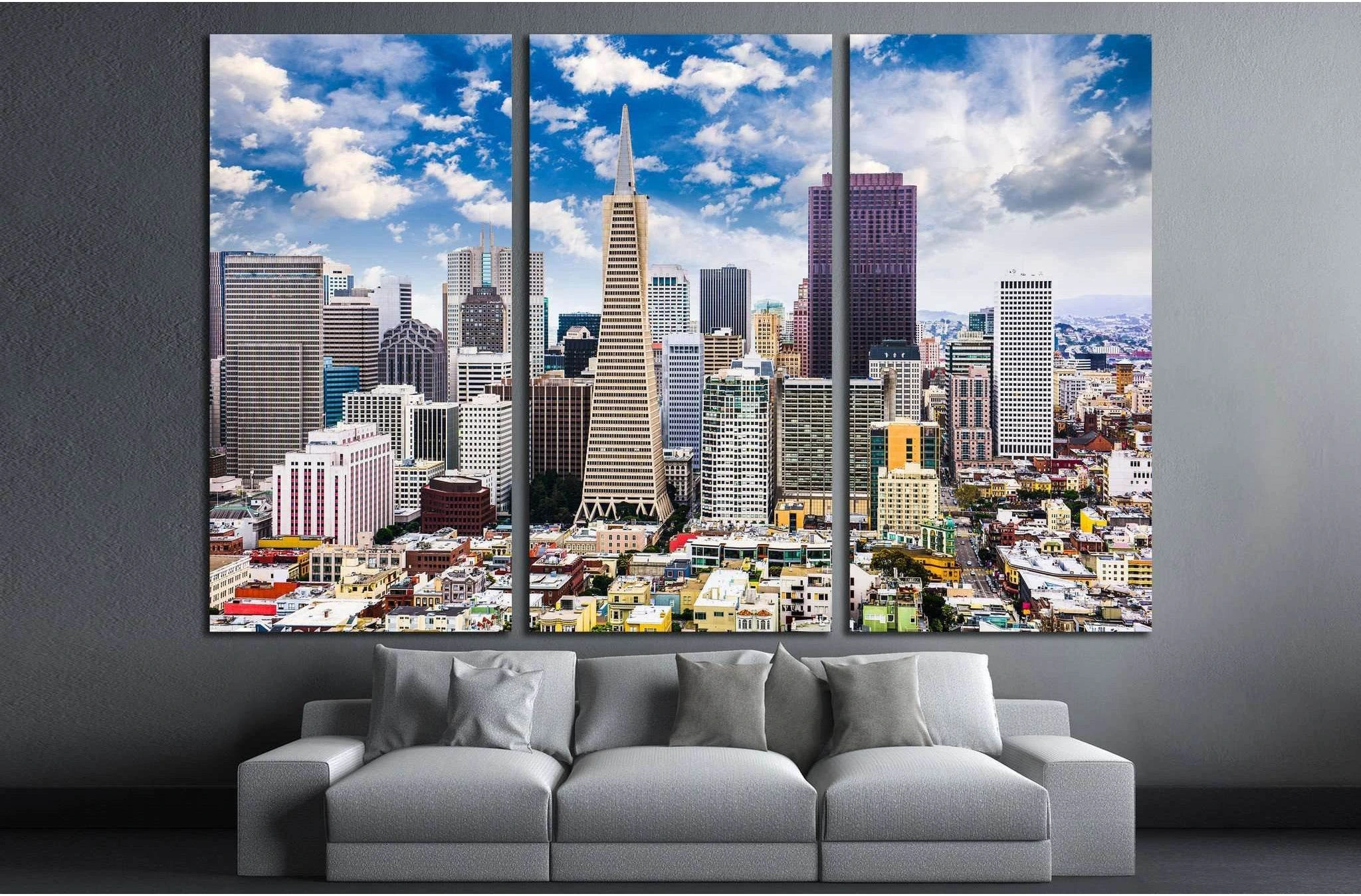 San Francisco, California, USA Skyline №1231 Ready to Hang Canvas Print - Zellart Canvas Prints ALL_Products, s-1231