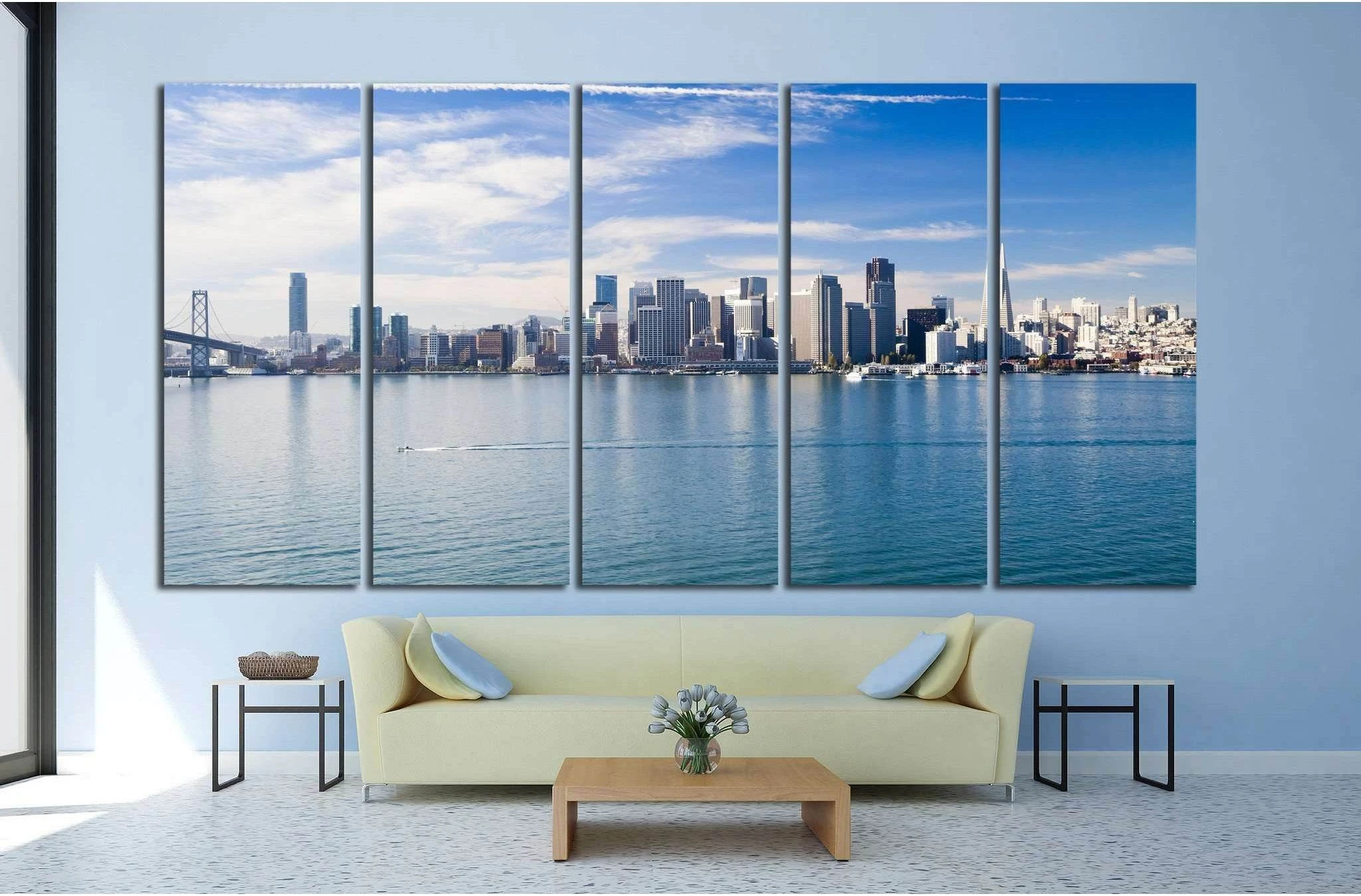 San Francisco City Downtown, California №1209 Ready to Hang Canvas Print - Zellart Canvas Prints ALL_Products, s-1209