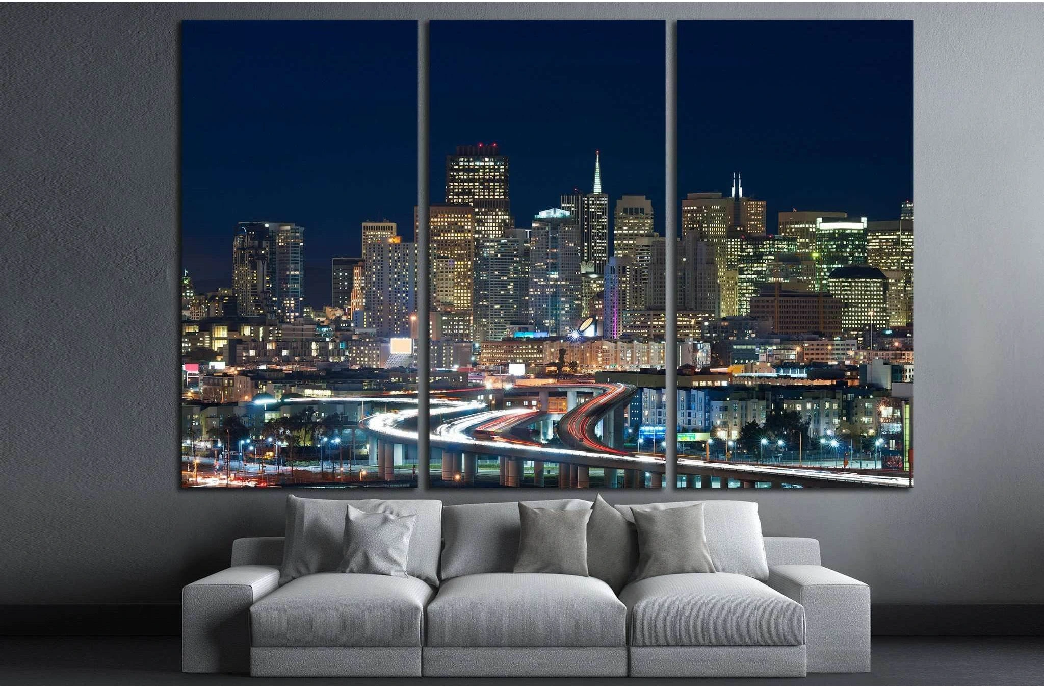 San Francisco skyline №1037 Ready to Hang Canvas Print - Zellart Canvas Prints ALL_Products, s-1037