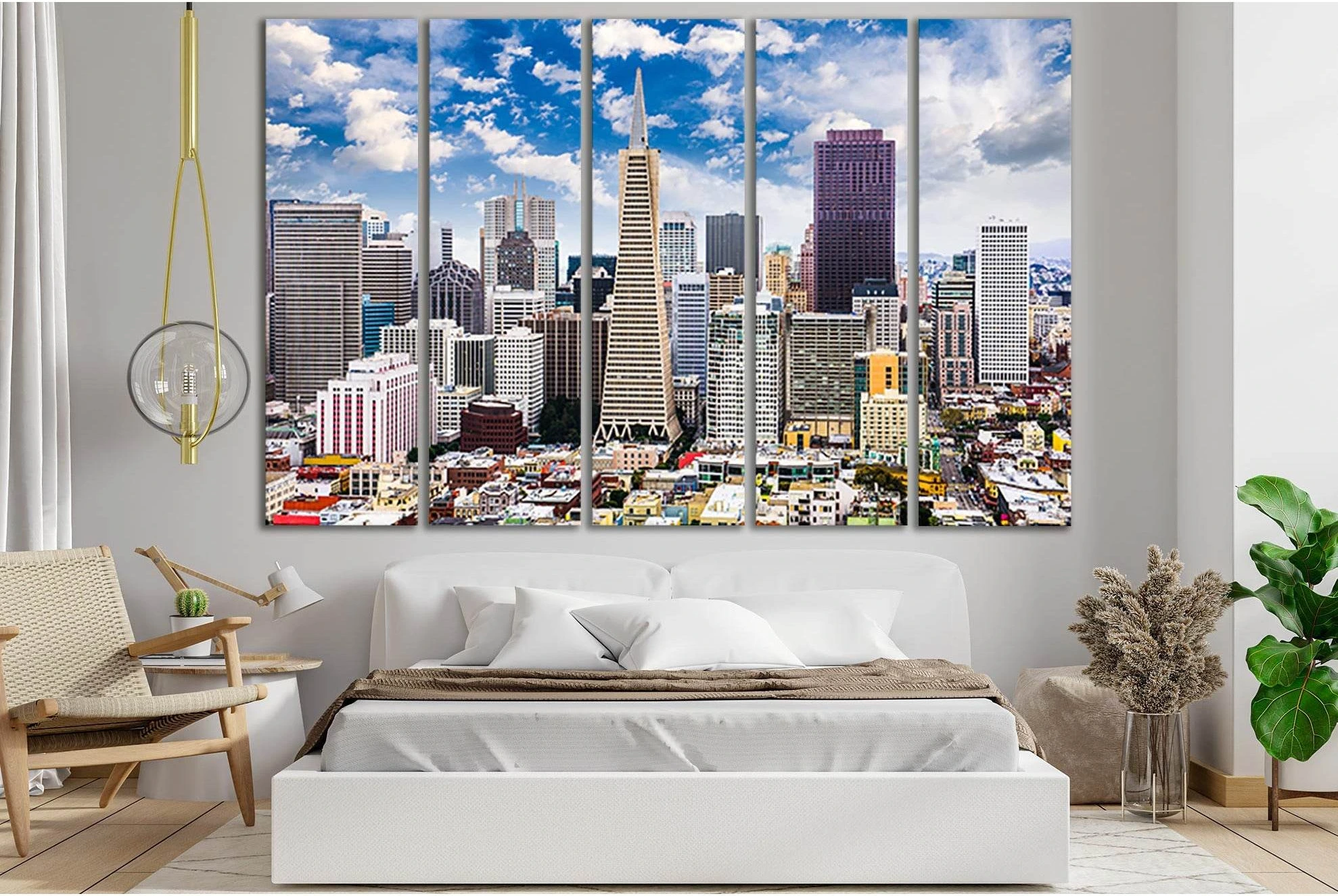 San Francisco Skyline №SL1458 Ready to Hang Canvas Print - Zellart Canvas Prints 0new, ALL_Products, CITYSCAPES & SKYLINES