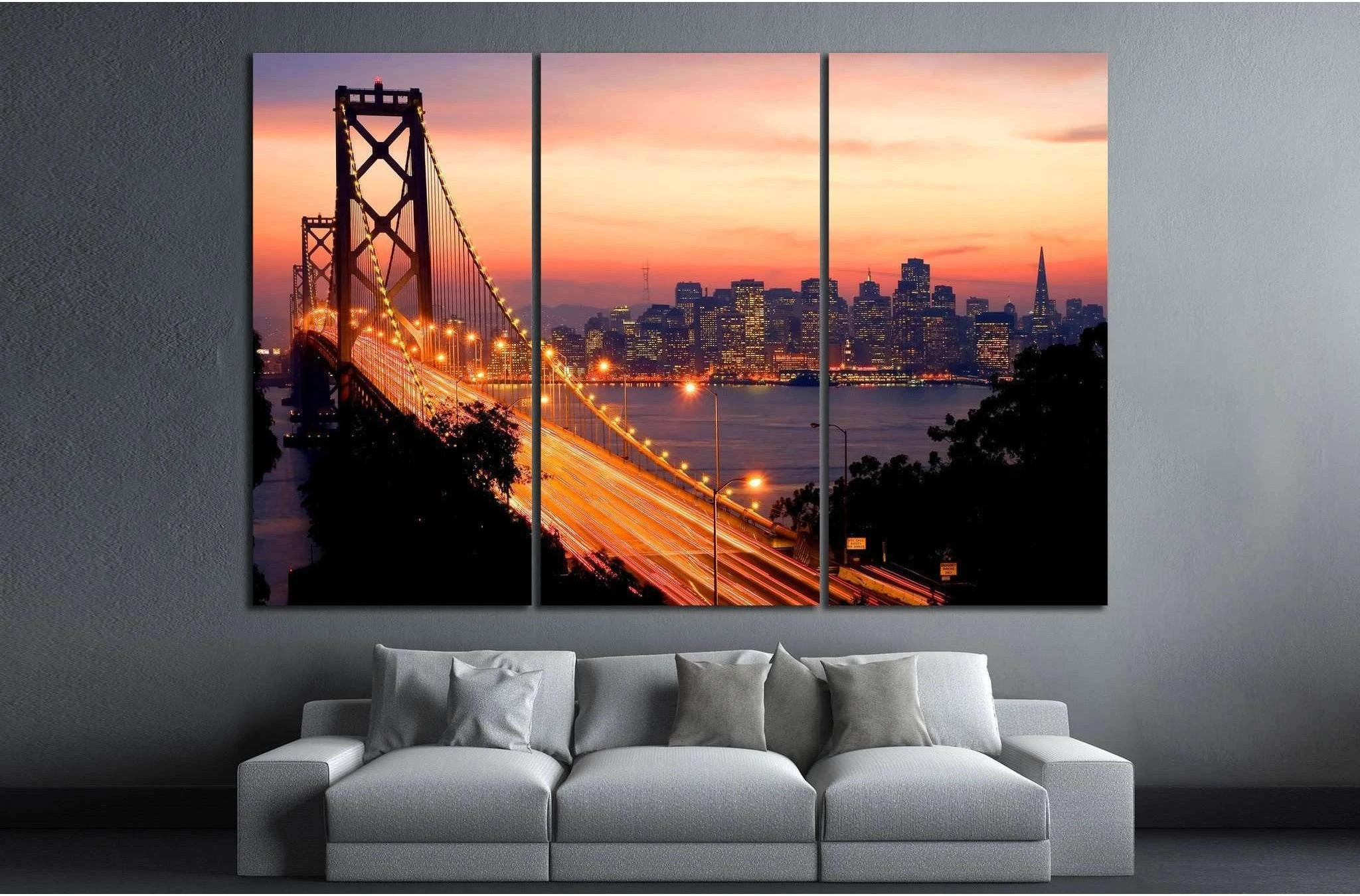 San Francisco Sunset №1034 Ready to Hang Canvas Print - Zellart Canvas Prints ALL_Products, s-1034